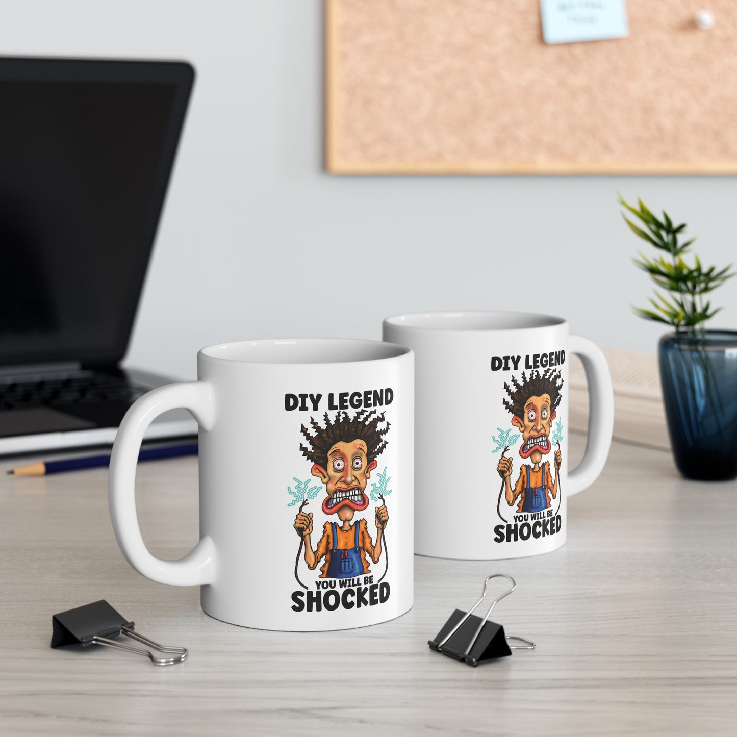 DIY Legend Mug — "You Will Be Shocked" Humorous Electrician/Handyman Coffee Cup