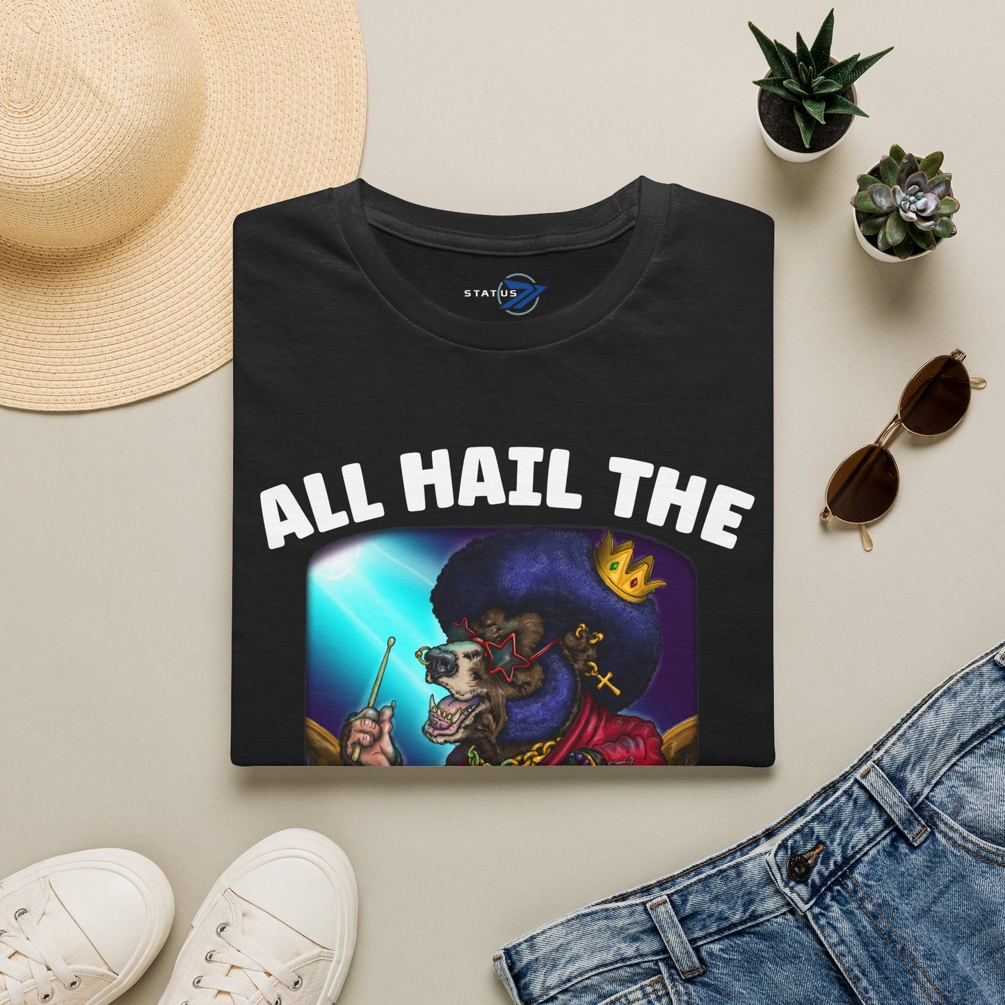 All Hail the Funking Drummer T-Shirt — Retro Funk Drum King Graphic Tee
