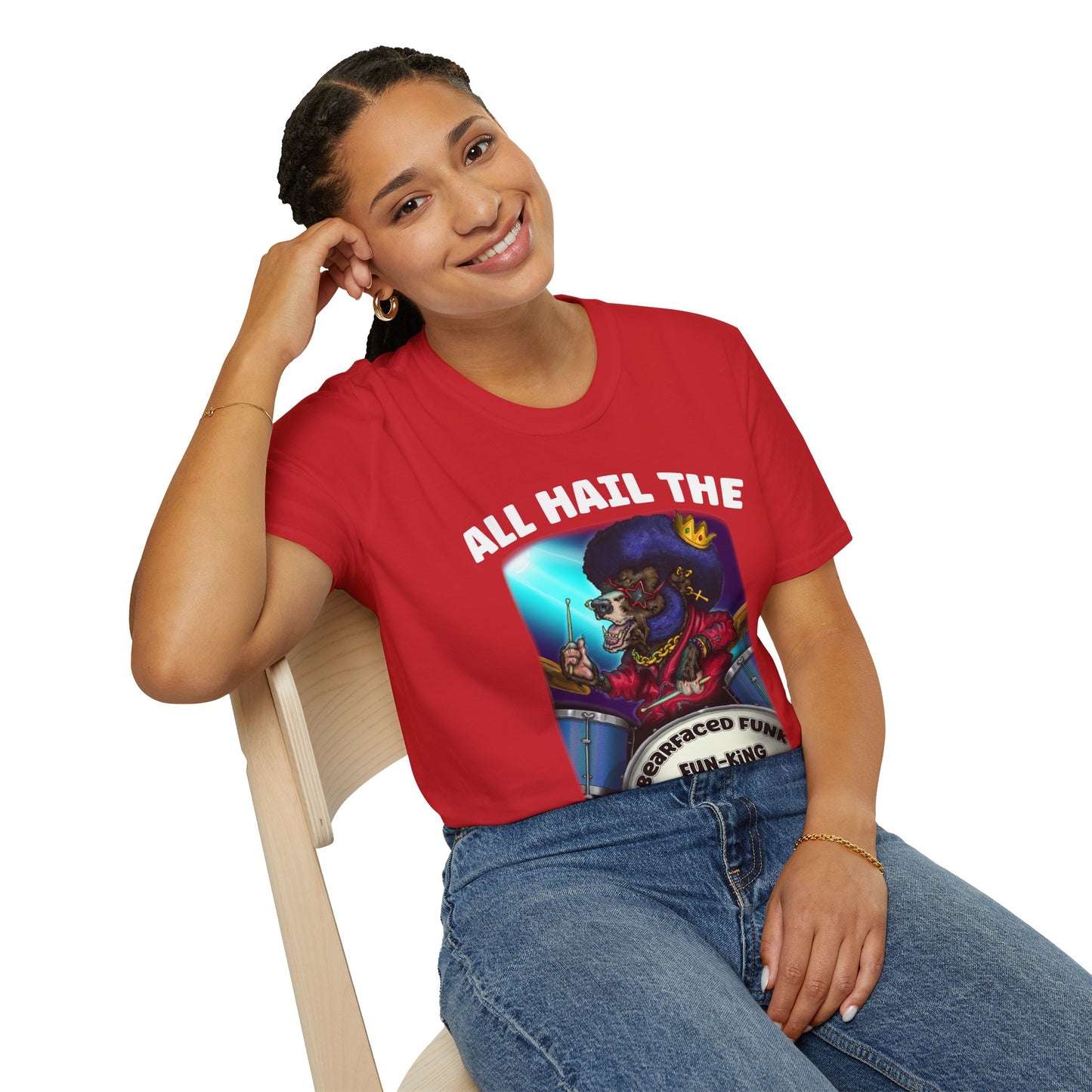 All Hail the Funking Drummer T-Shirt — Retro Funk Drum King Graphic Tee