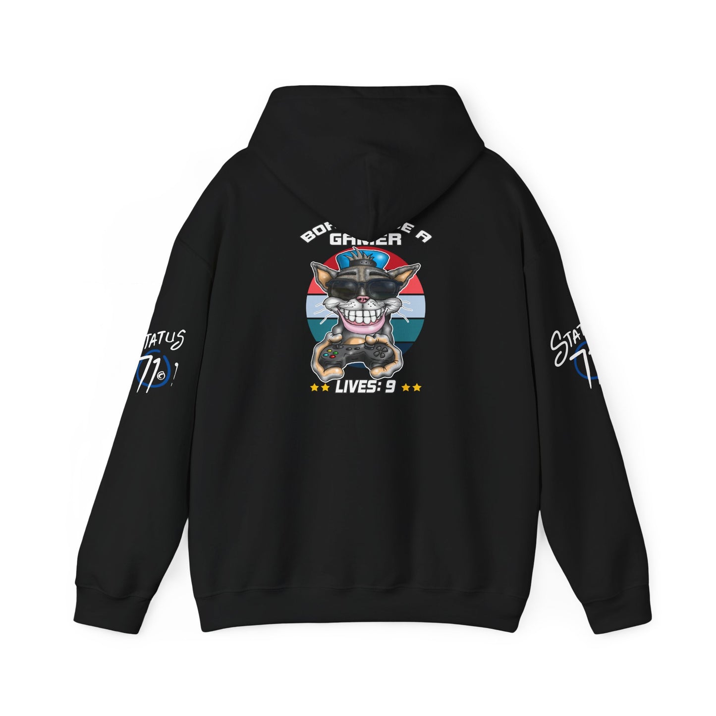 Gamer Cat Hoodie — Funny Gamer Cat Design on Back