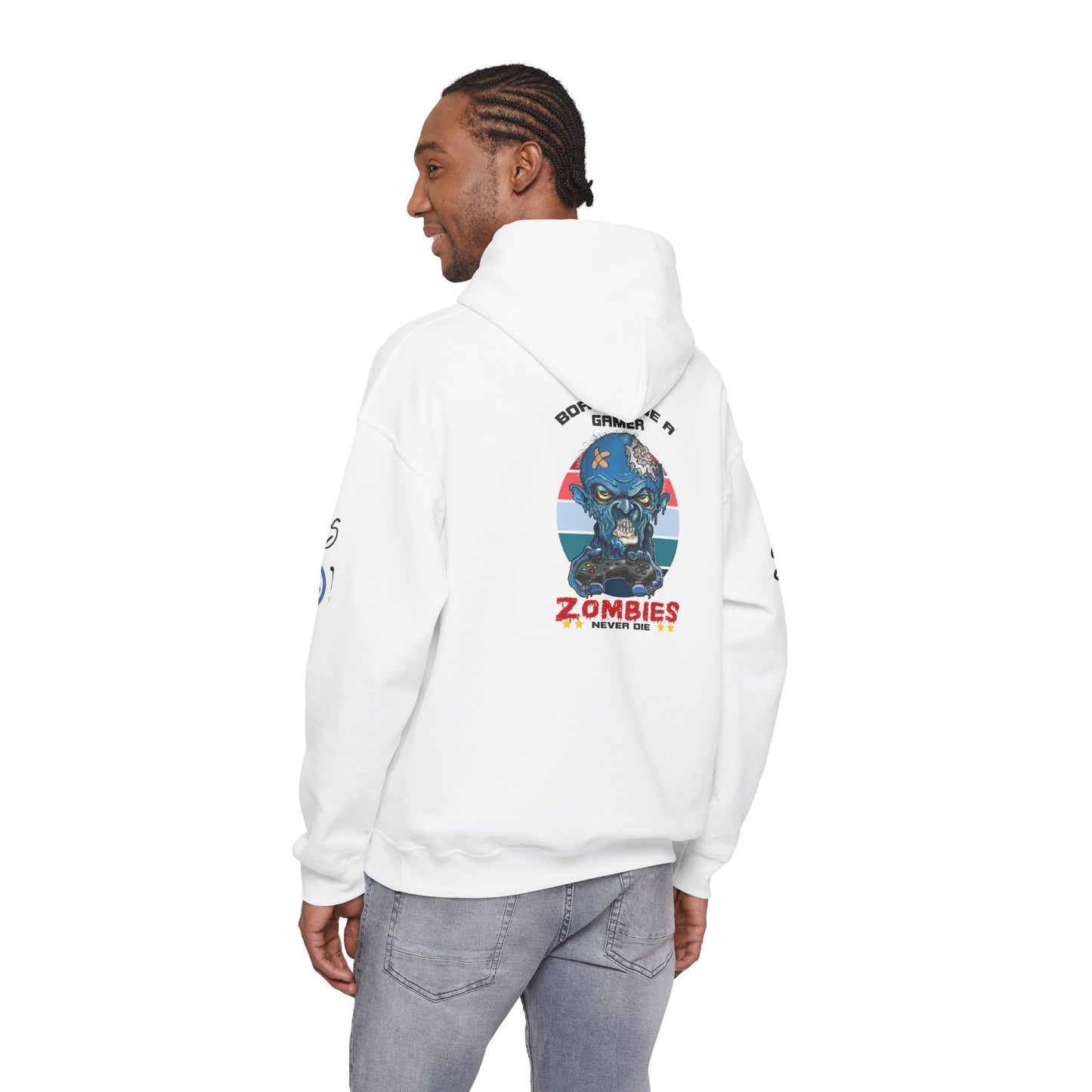 Funny Zombie Gaming Hoodie — Back Graphic Gaming Zombie Design