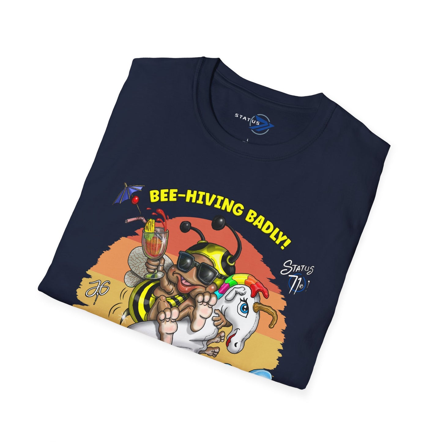 Summer Surf Party T‑Shirt — "Summer Time! Party Time!" Retro Surfing Bee Graphic
