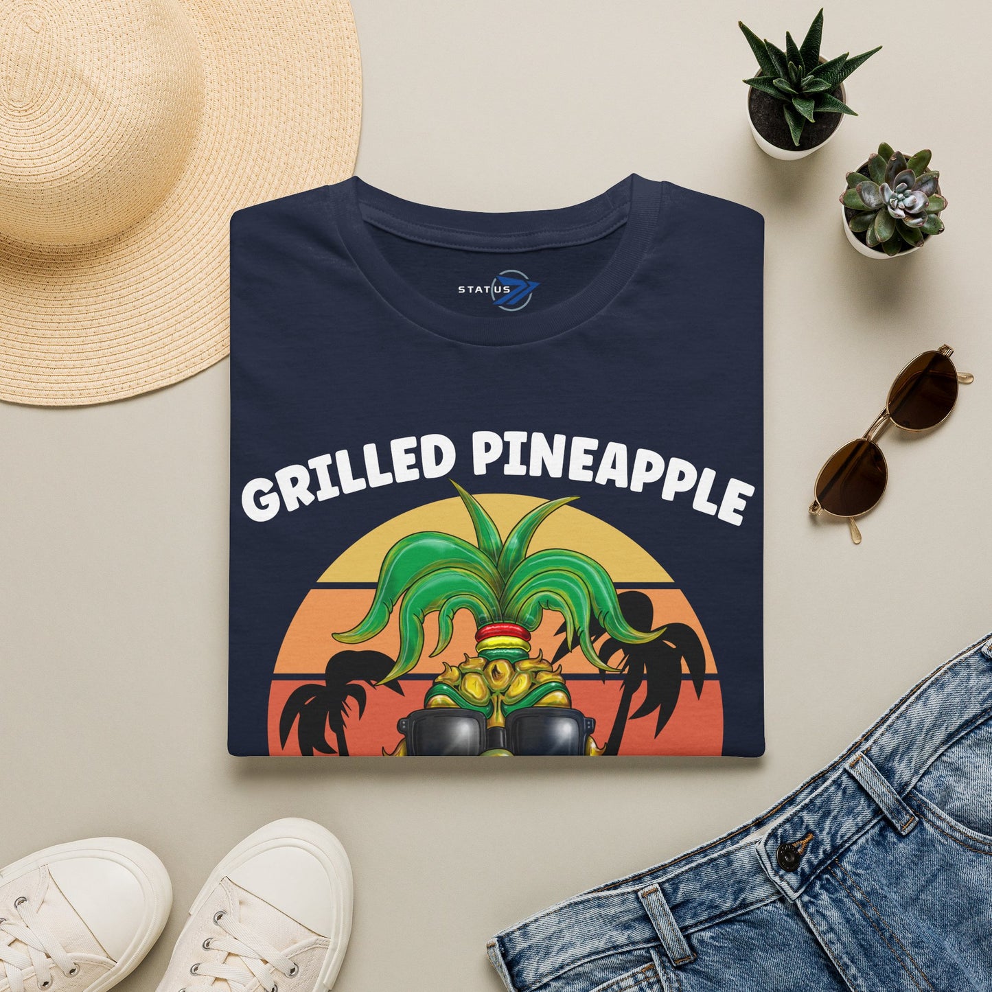 Grilled Pineapple T-Shirt — Retro Tropical Pizza Vibes