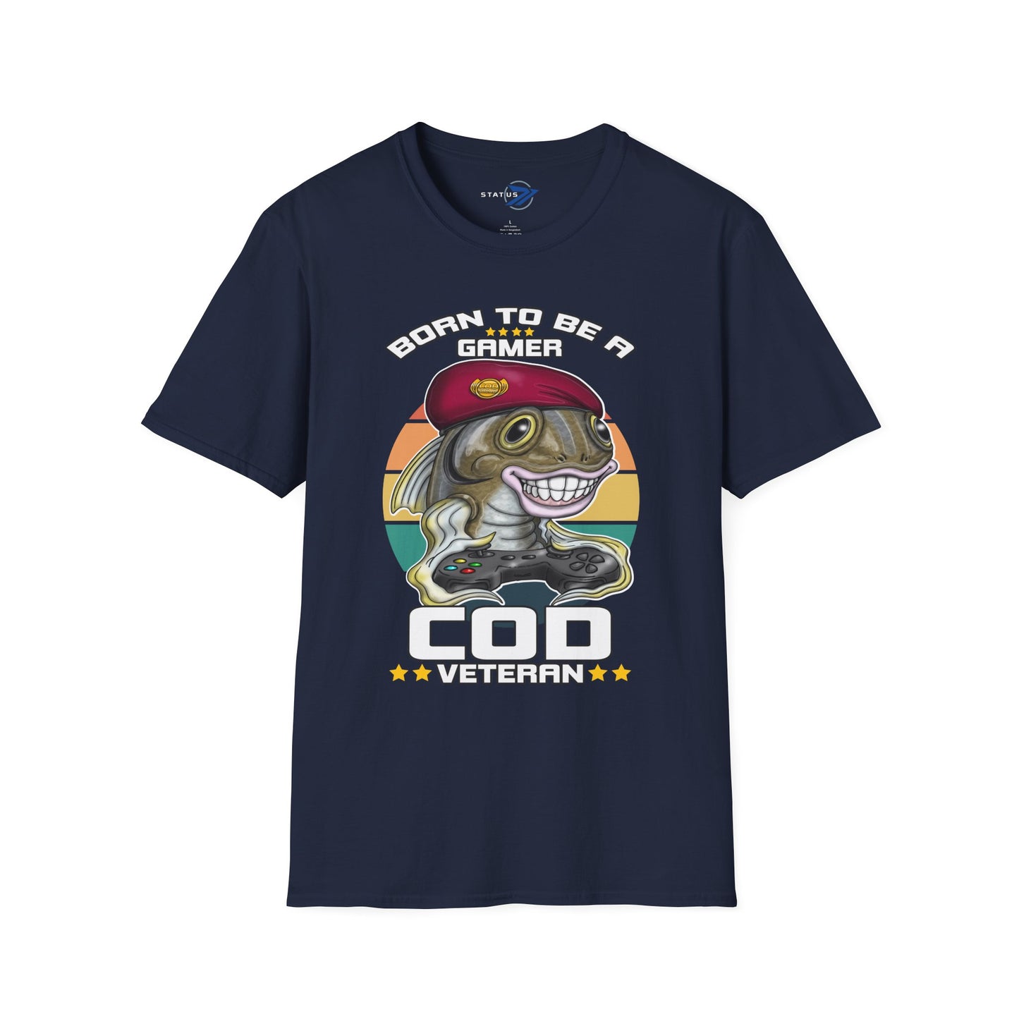 COD Veteran Gamer T-Shirt — "Born to Be a Gamer" Funny Fish Controller Tee