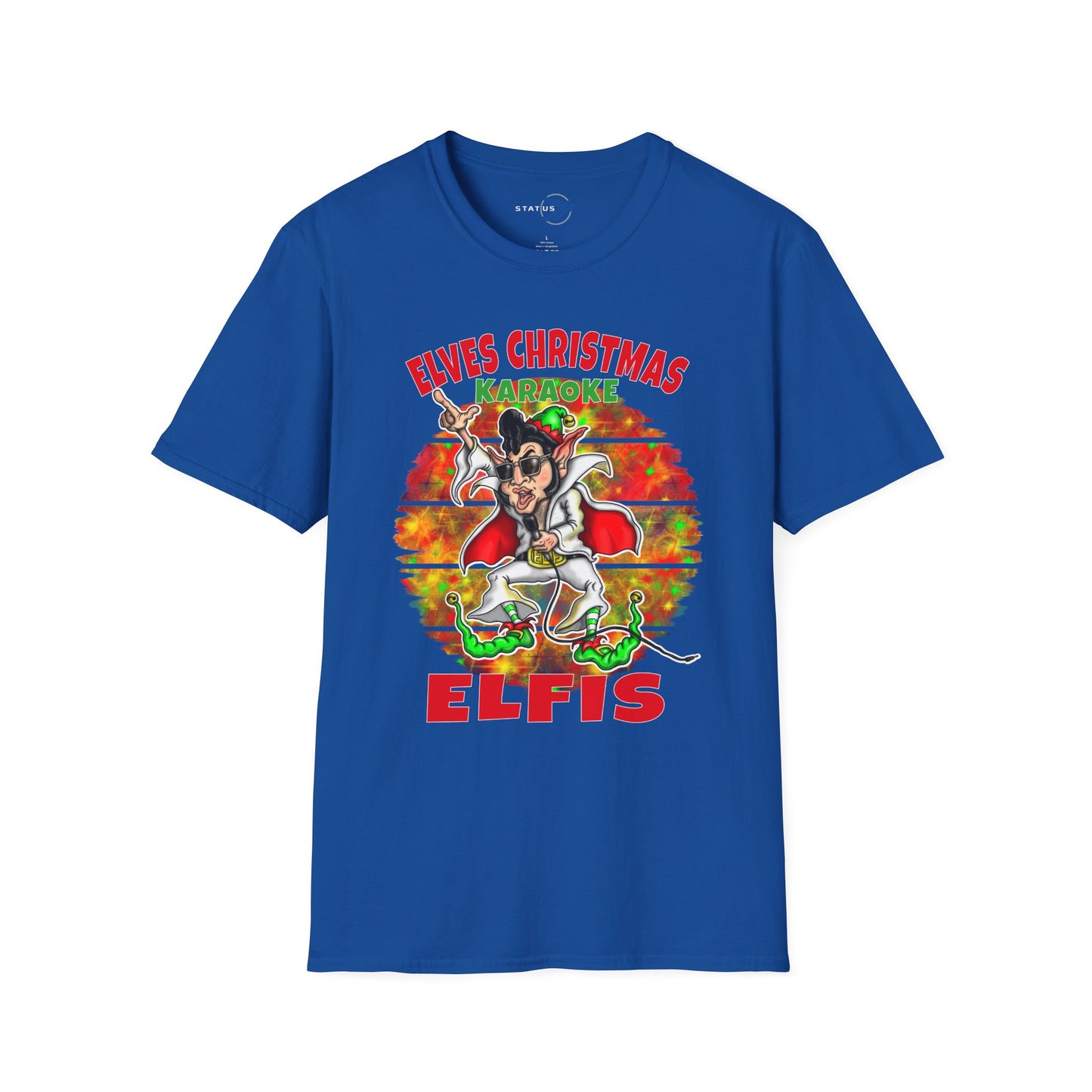 Elfis Christmas T-Shirt — 'Elves Christmas Karaoke' Retro Holiday Tee