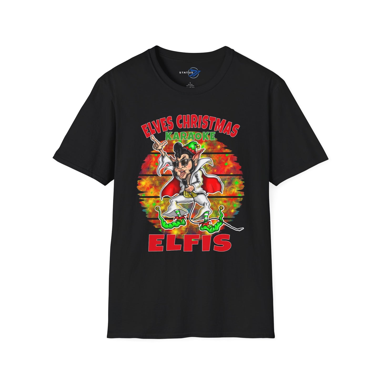 Elfis Christmas T-Shirt — 'Elves Christmas Karaoke' Retro Holiday Tee