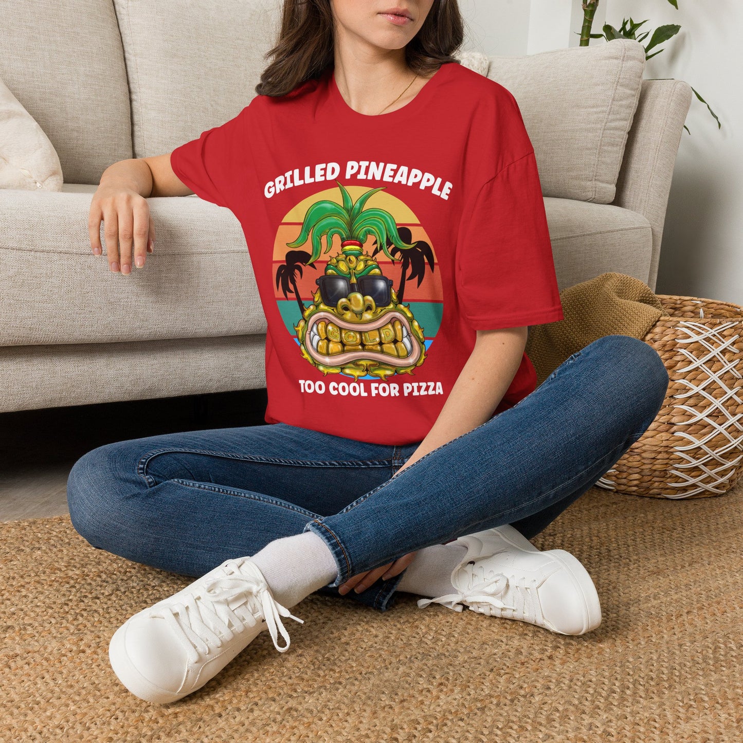 Grilled Pineapple T-Shirt — Retro Tropical Pizza Vibes