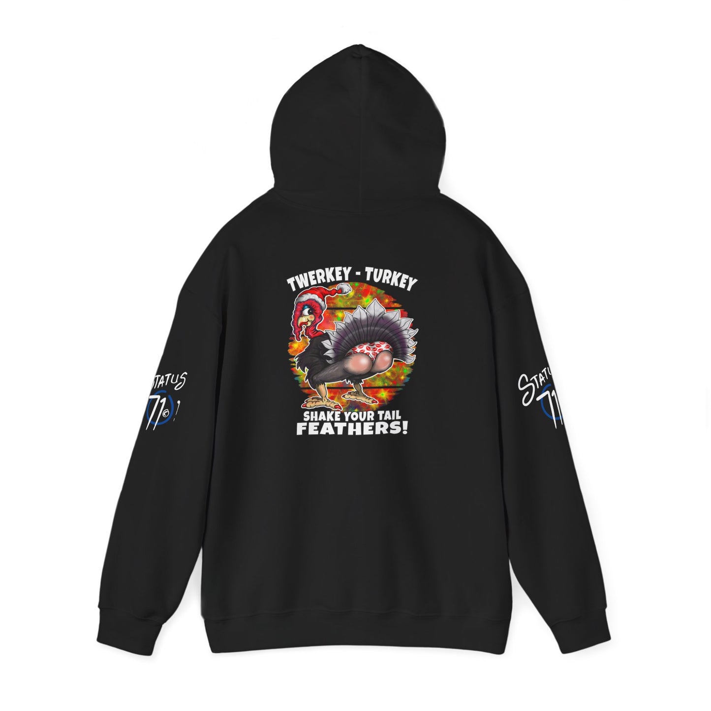 Christmas Twerking Turkey Hoodie — “Shake Tail Feathers” Funny Holiday Pullover