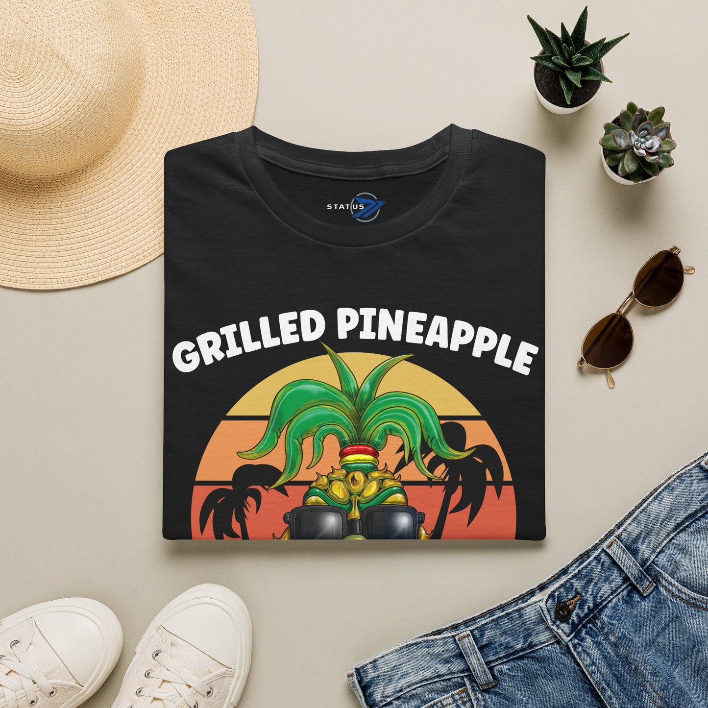 Grilled Pineapple T-Shirt — Retro Tropical Pizza Vibes