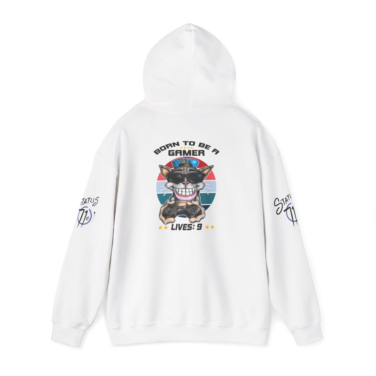 Gamer Cat Hoodie — Funny Gamer Cat Design on Back