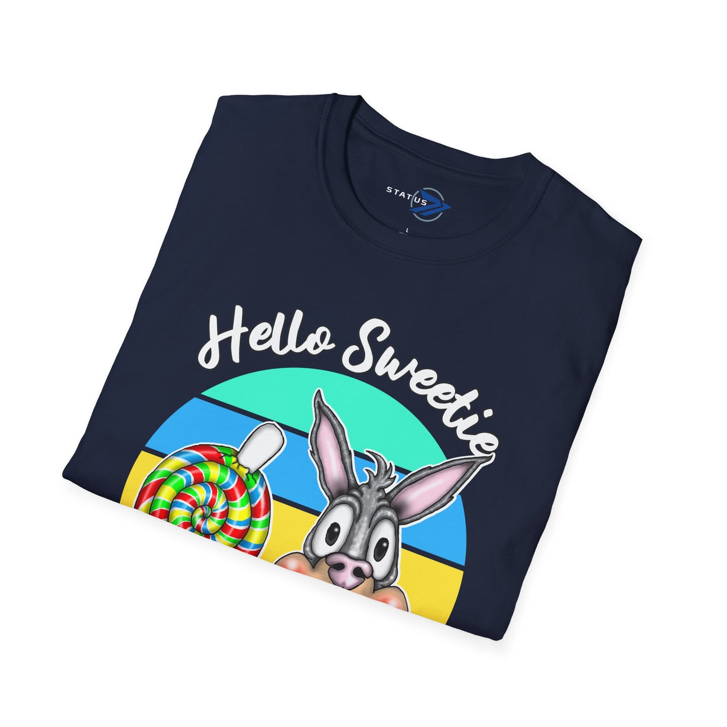 Hello Sweetie Bunny T-Shirt — Cute Rabbit with Lollipop Graphic