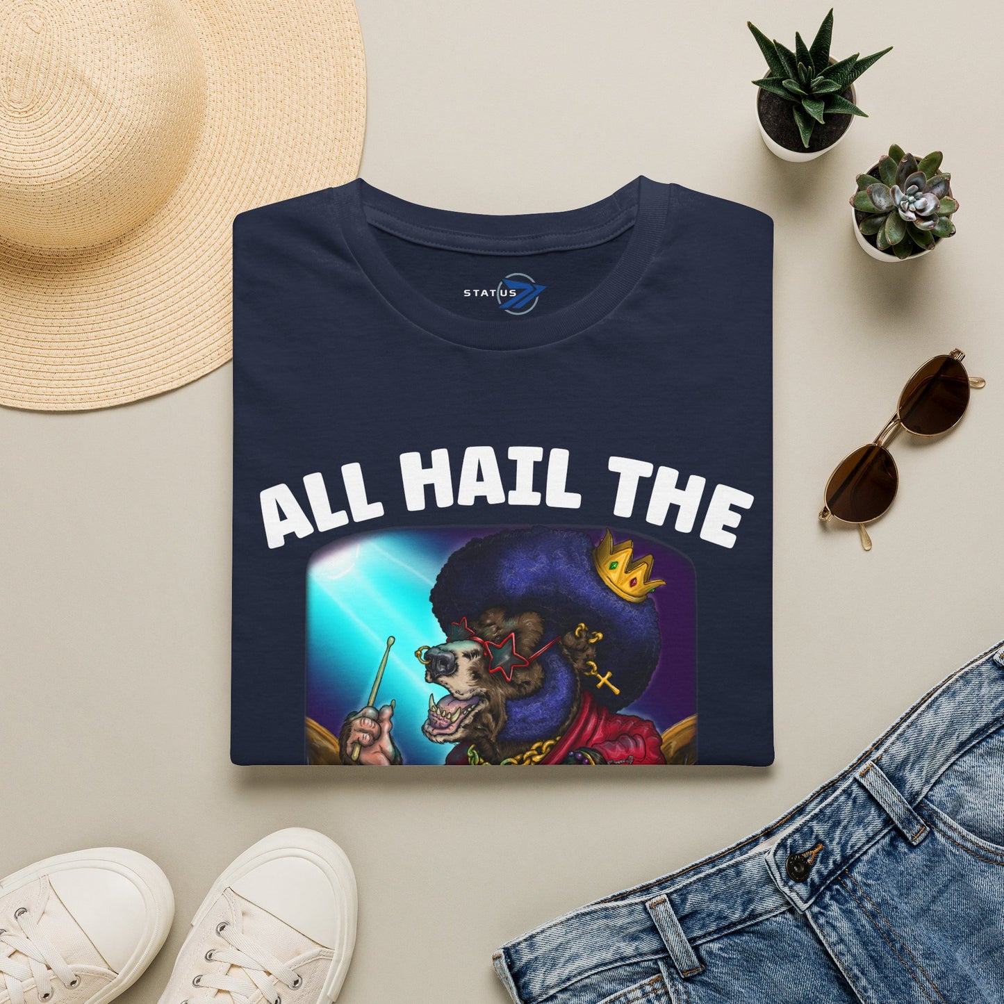 All Hail the Funking Drummer T-Shirt — Retro Funk Drum King Graphic Tee