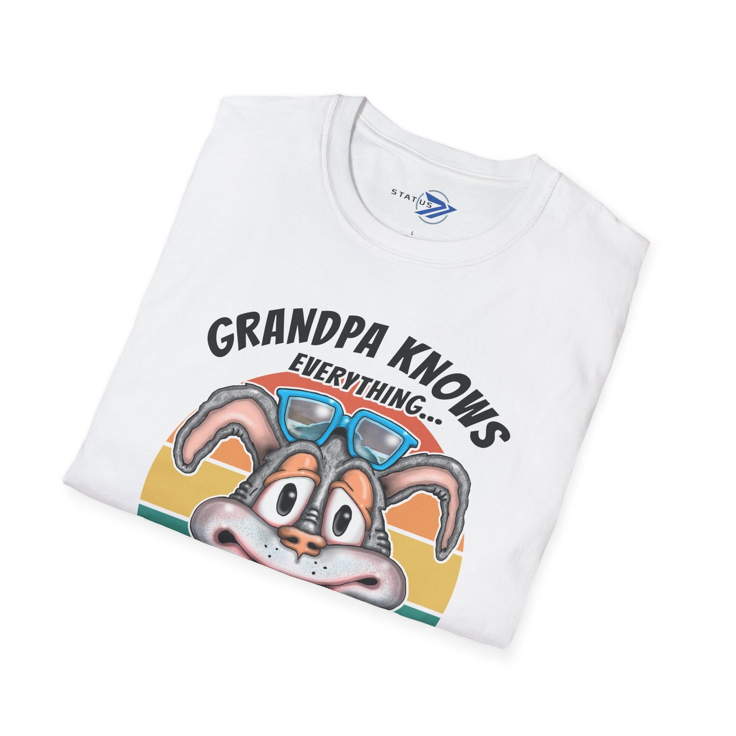 Grandpa Knows Everything T-Shirt – Funny Retro Bunny ‘Now Where’s My Glasses?’ Gift