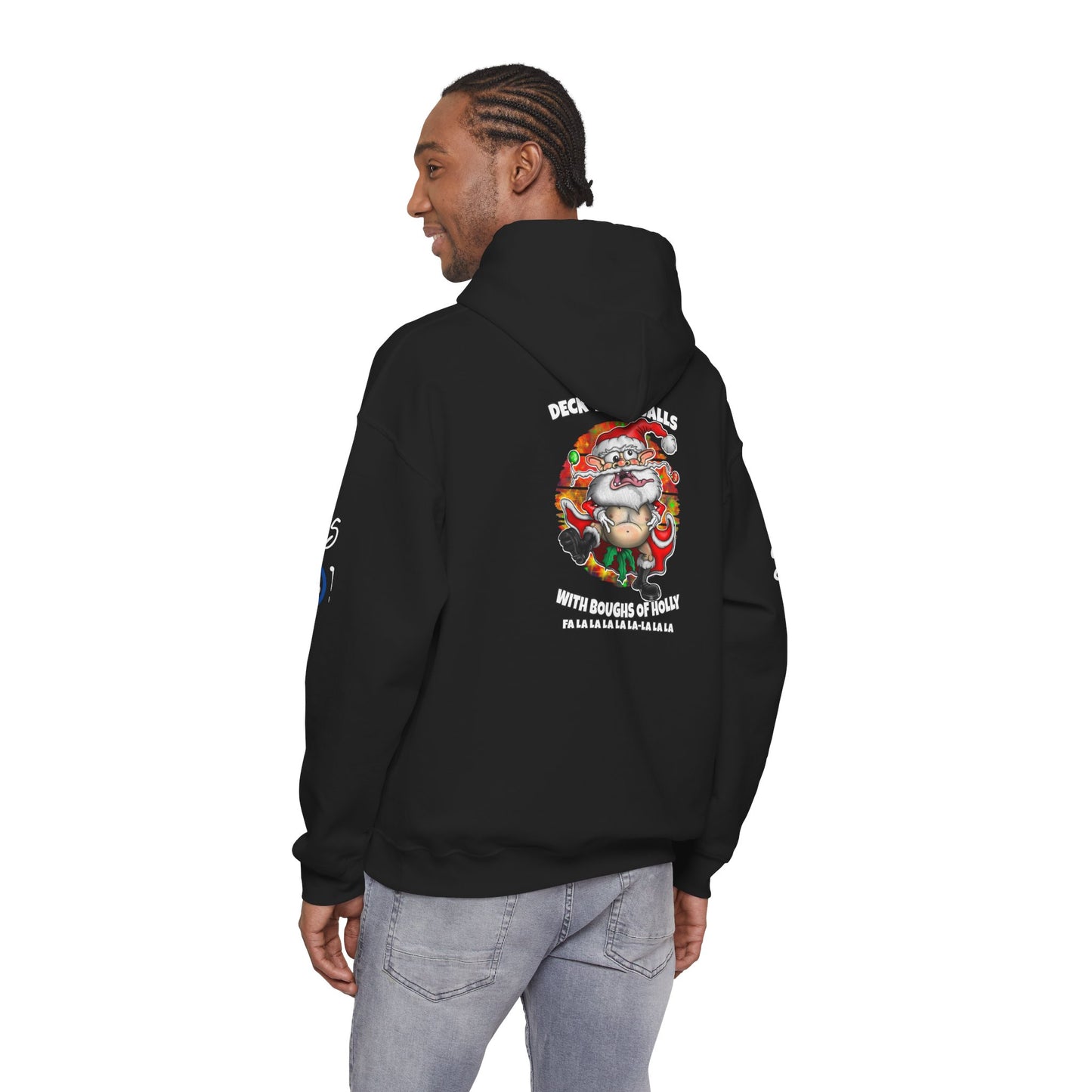 Christmas Crazy Santa Hoodie — “Deck Your Balls” Funny Holiday Pullover