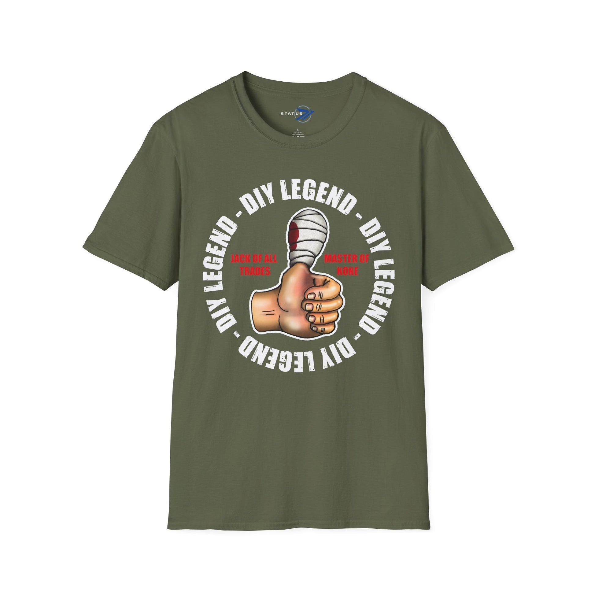 DIY Legend T-Shirt — "Jack of All Trades, Master of None" Thumb-Up Graphic