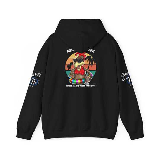 Funny Nudist Resort Hoodie — "Where All the Cocks Hang Out" Cheeky Summer Pullover