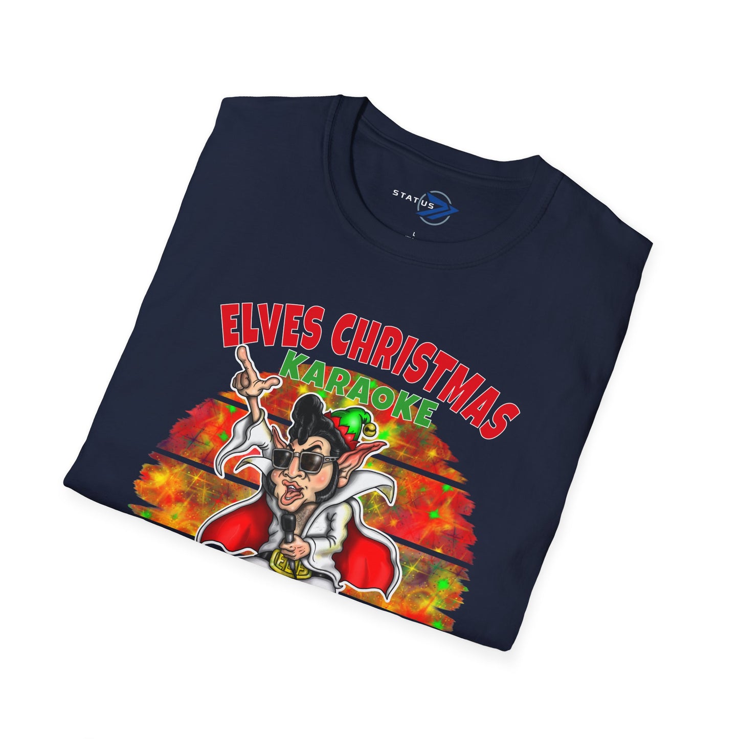 Elfis Christmas T-Shirt — 'Elves Christmas Karaoke' Retro Holiday Tee
