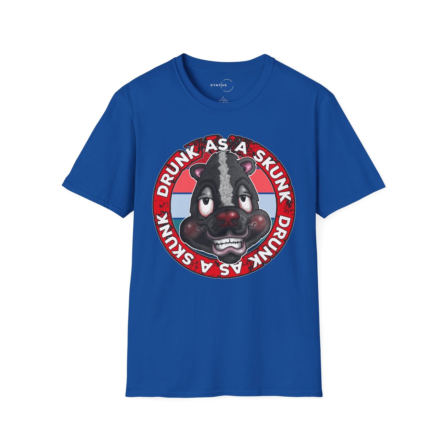 Drunk as a Skunk Graphic T-Shirt — Funny Skunk Cartoon Tee