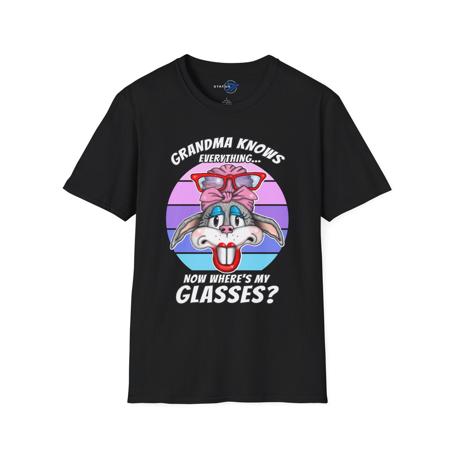Grandma Knows Everything T-Shirt — Cute Bunny 'Now Where's My Glasses?' Gift