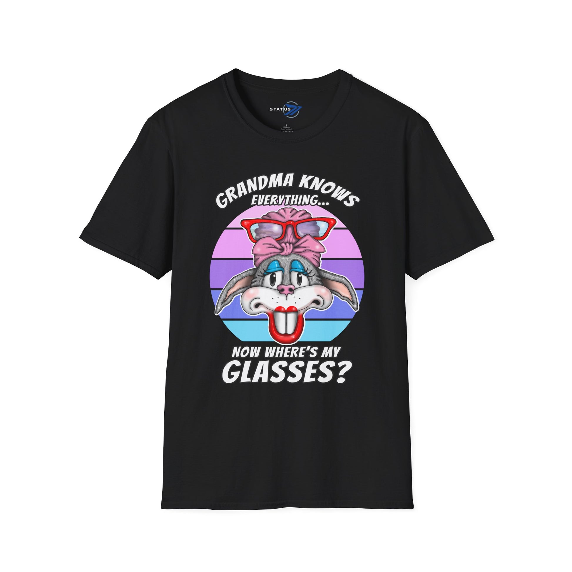 Grandma Knows Everything T-Shirt — Cute Bunny 'Now Where's My Glasses?' Gift