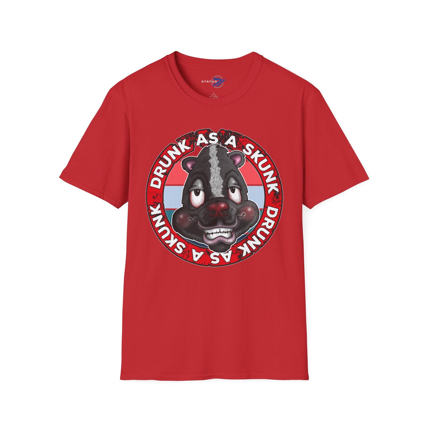Drunk as a Skunk Graphic T-Shirt — Funny Skunk Cartoon Tee