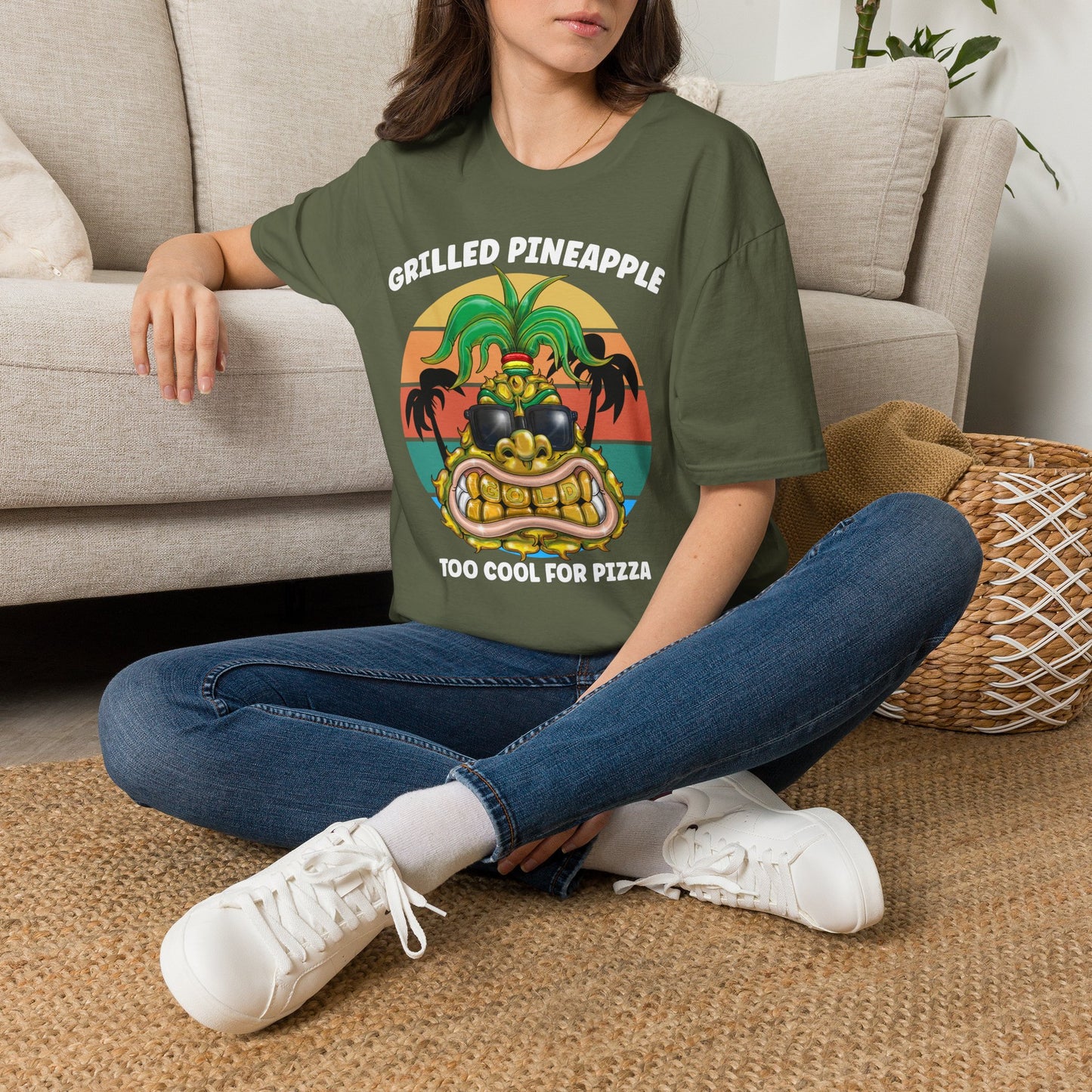 Grilled Pineapple T-Shirt — Retro Tropical Pizza Vibes