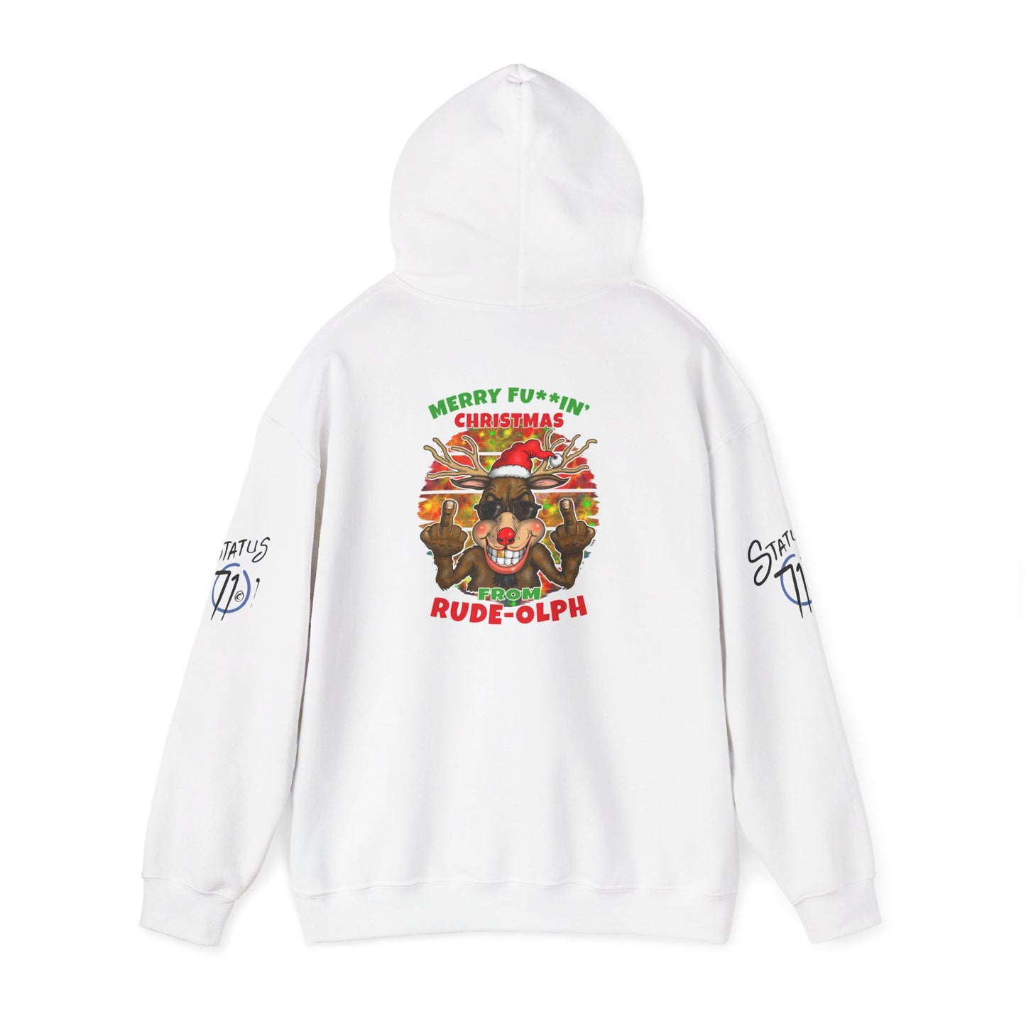 Christmas Rude Rudolph Reindeer Hoodie — Funny Holiday Pullover