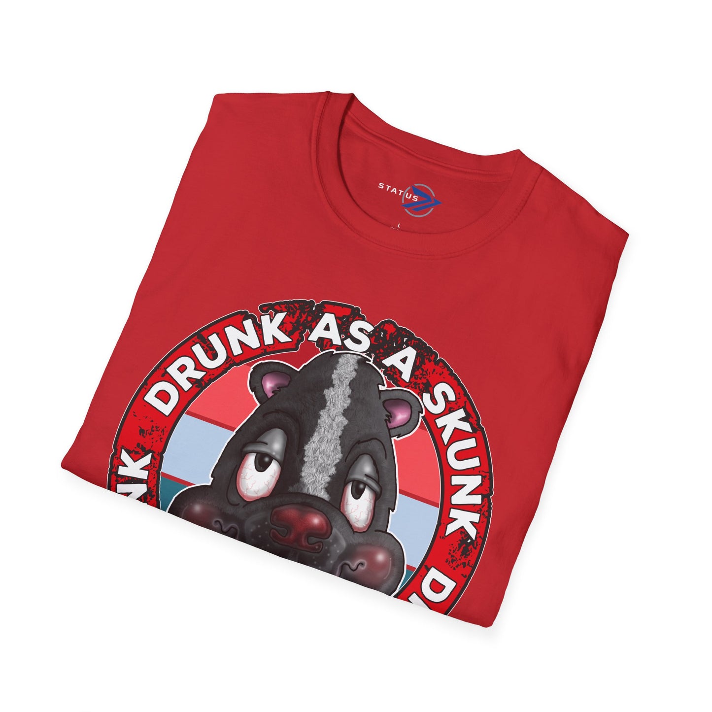 Drunk as a Skunk Graphic T-Shirt — Funny Skunk Cartoon Tee