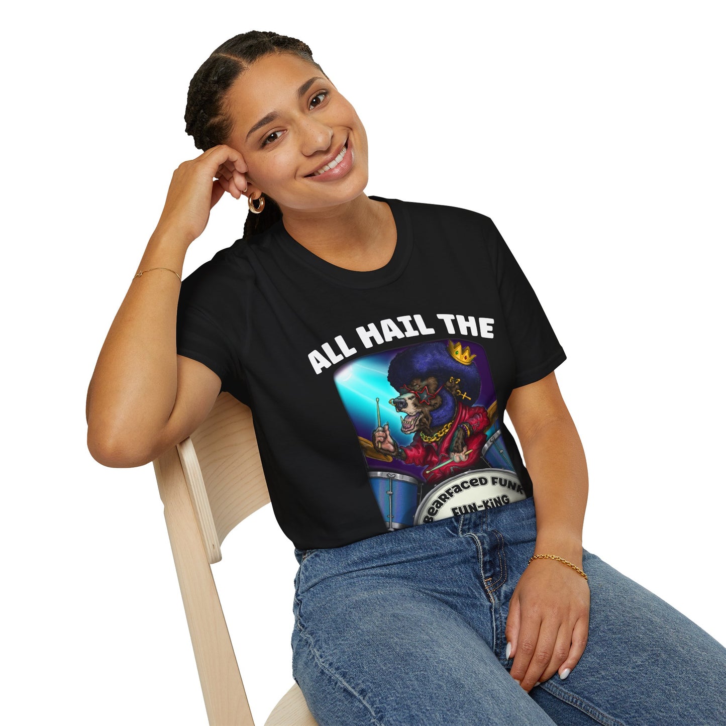All Hail the Funking Drummer T-Shirt — Retro Funk Drum King Graphic Tee