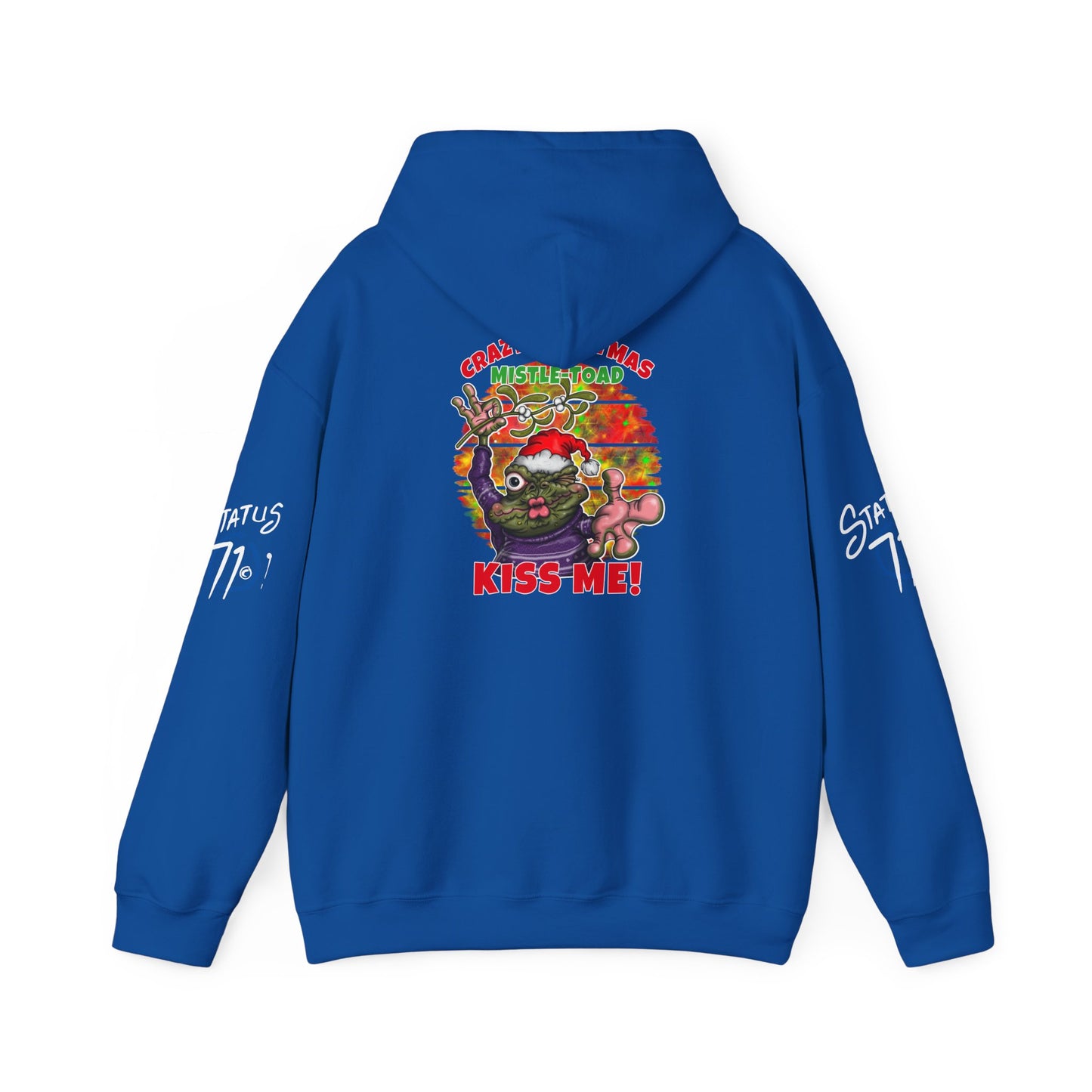 Christmas Mistle-toad Hoodie — “Kiss Me” mistletoe humor Funny Holiday Pullover
