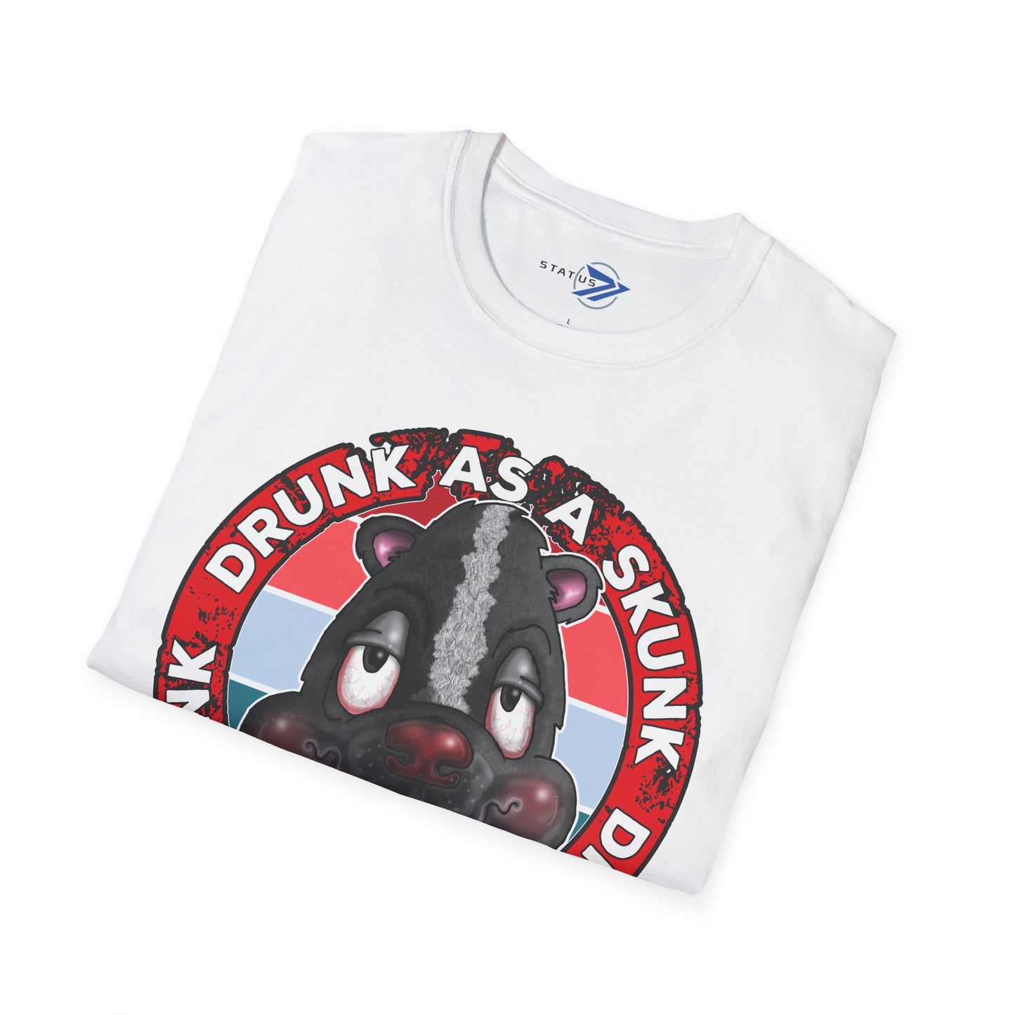 Drunk as a Skunk Graphic T-Shirt — Funny Skunk Cartoon Tee
