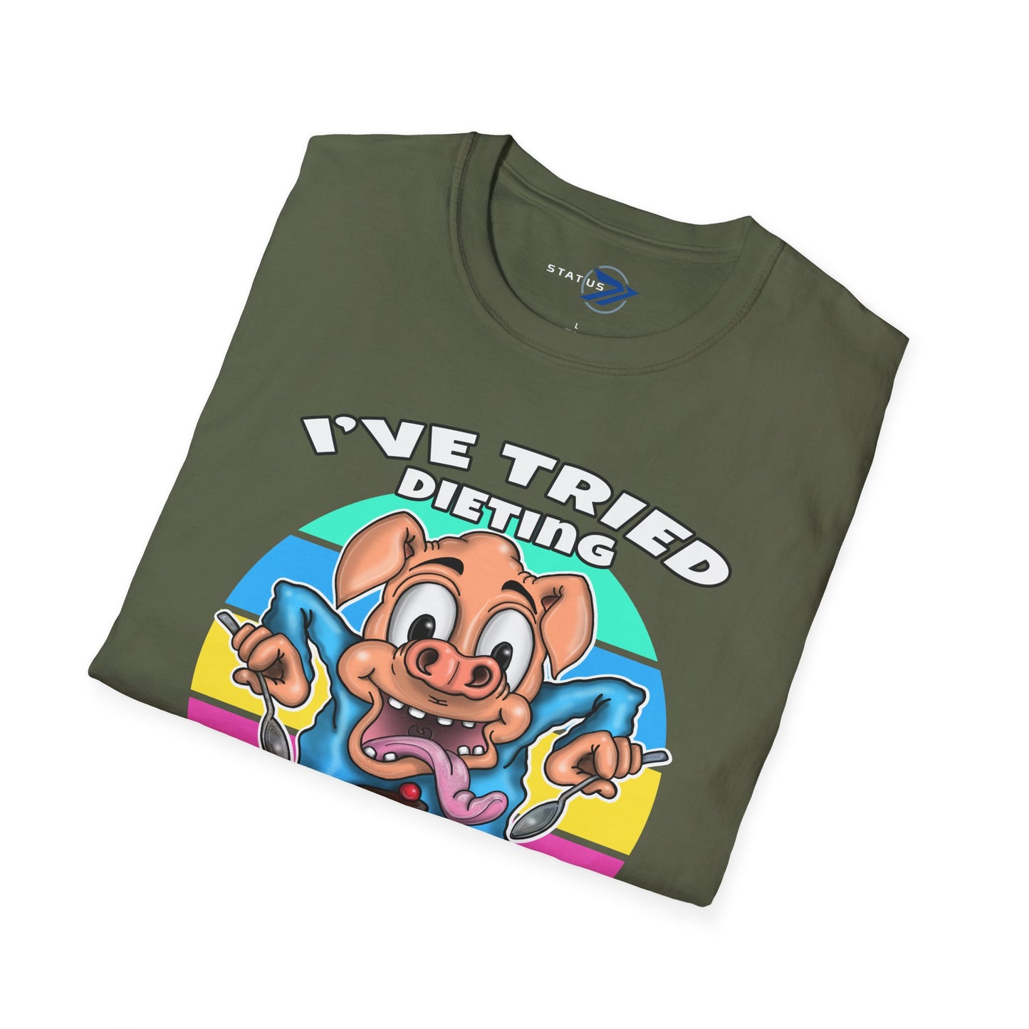 T-Shirt — "I've Tried Dieting But I'm Just a Desserter" Funny Pig Dessert Graphic Tee