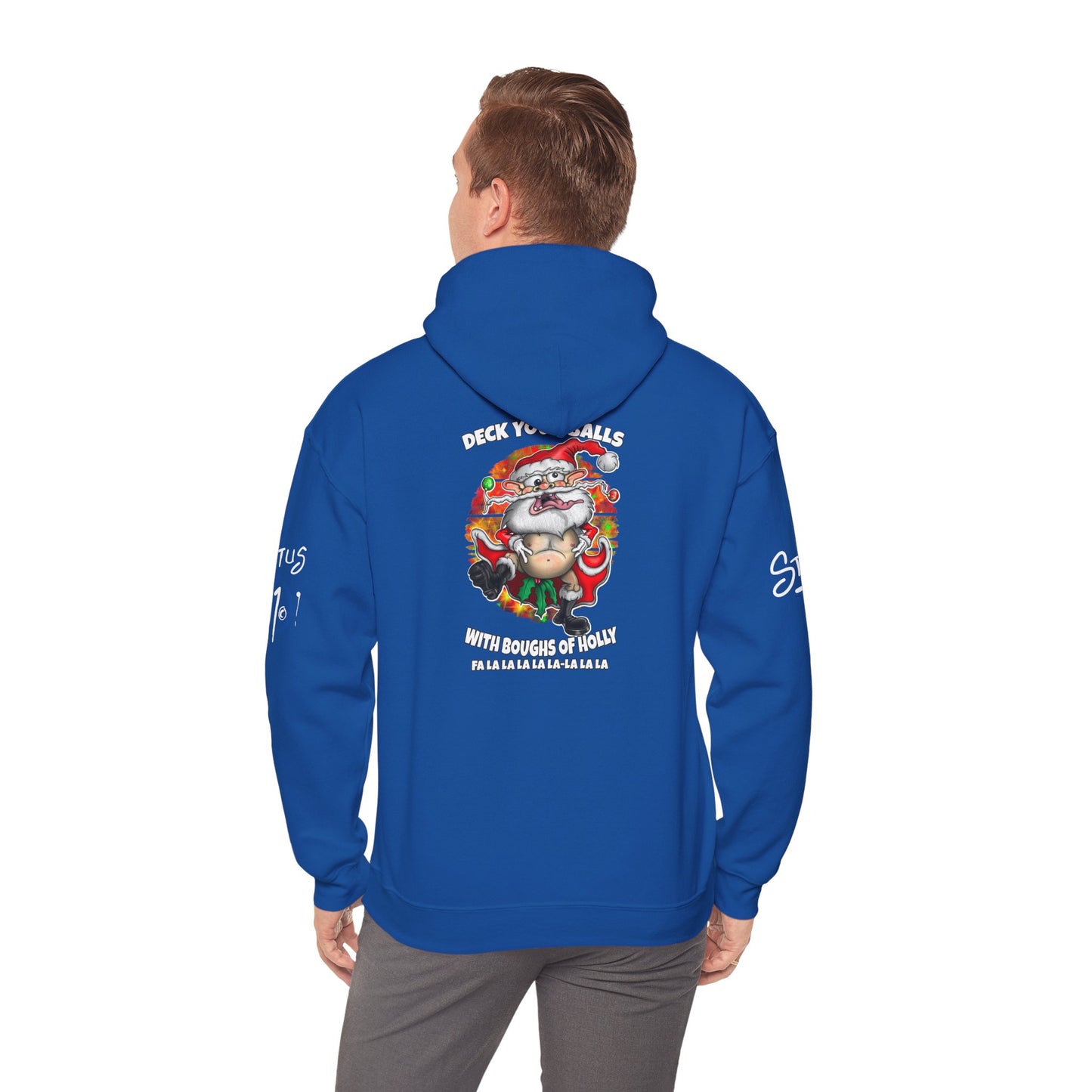 Christmas Crazy Santa Hoodie — “Deck Your Balls” Funny Holiday Pullover