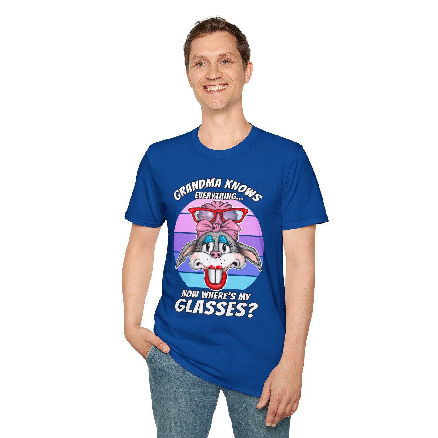 Grandma Knows Everything T-Shirt — Cute Bunny 'Now Where's My Glasses?' Gift