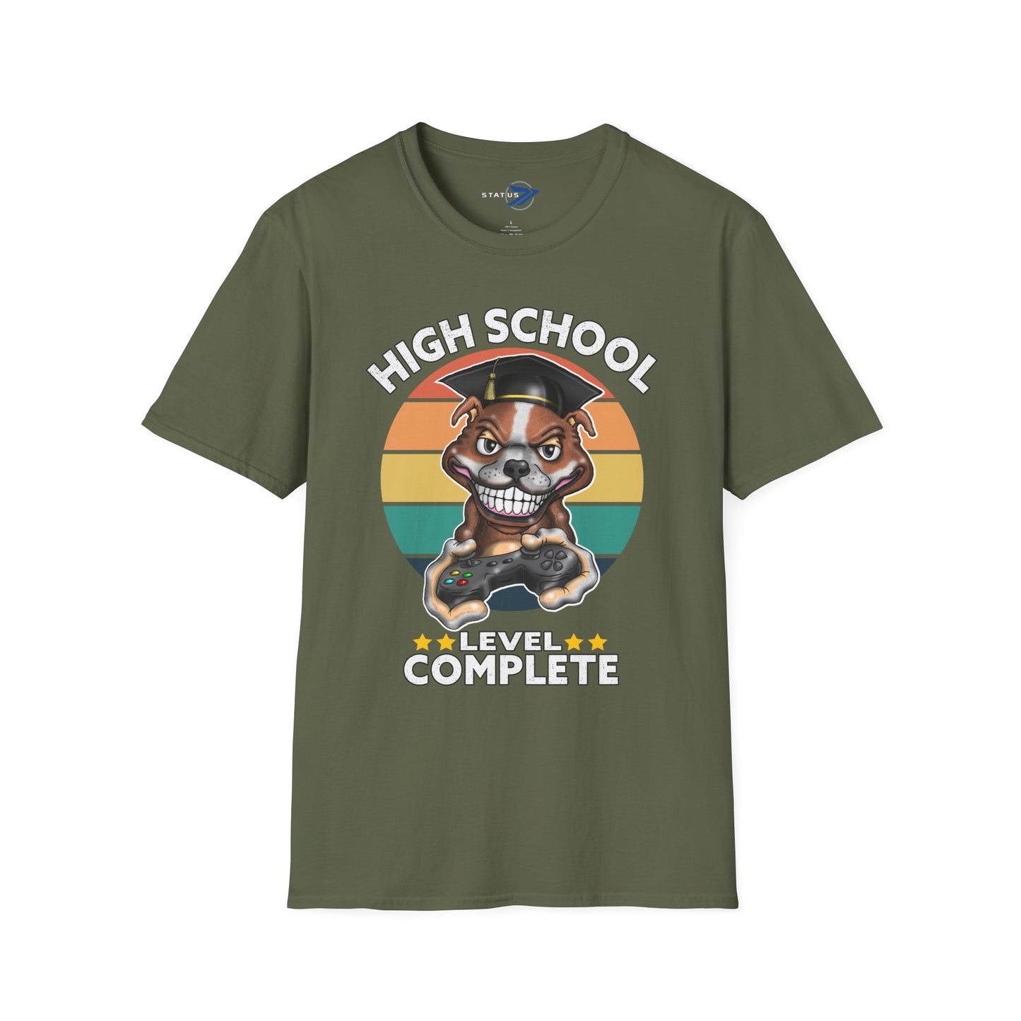 High School Level Complete T-Shirt — Graduation Pit Bull Gamer Tee