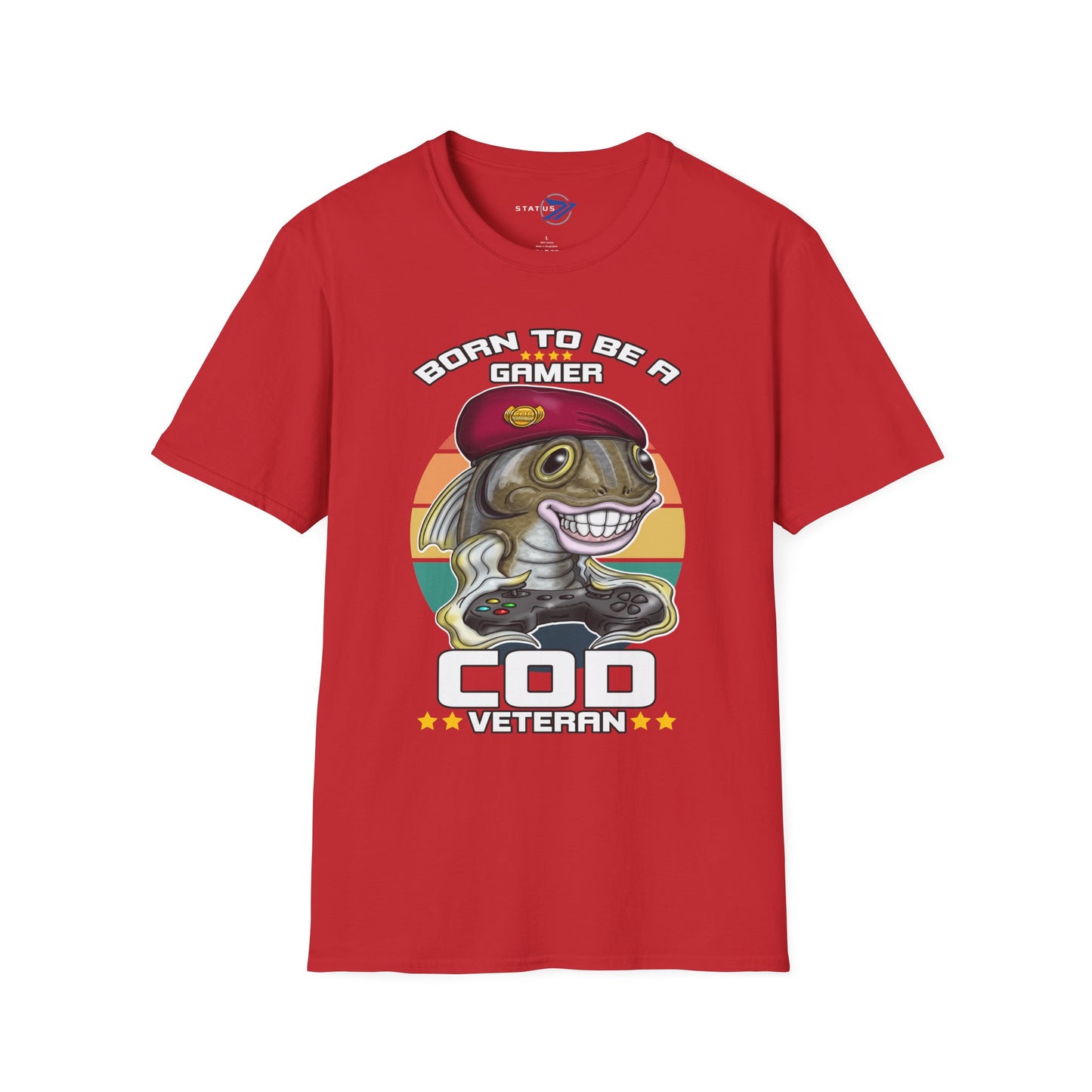 COD Veteran Gamer T-Shirt — "Born to Be a Gamer" Funny Fish Controller Tee
