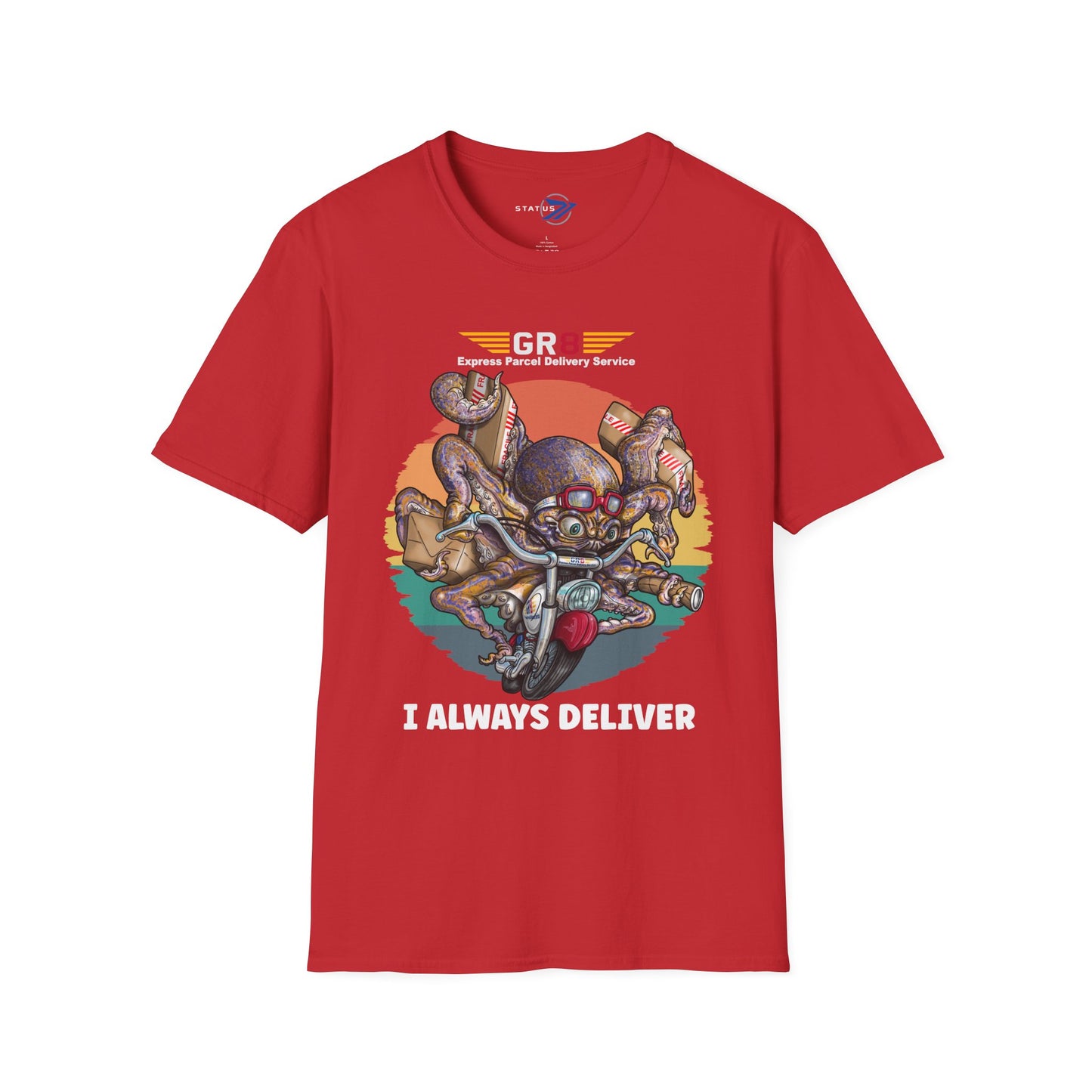 Delivery Octopus T-Shirt — "GR8 Express Parcel Delivery Service" Graphic Tee