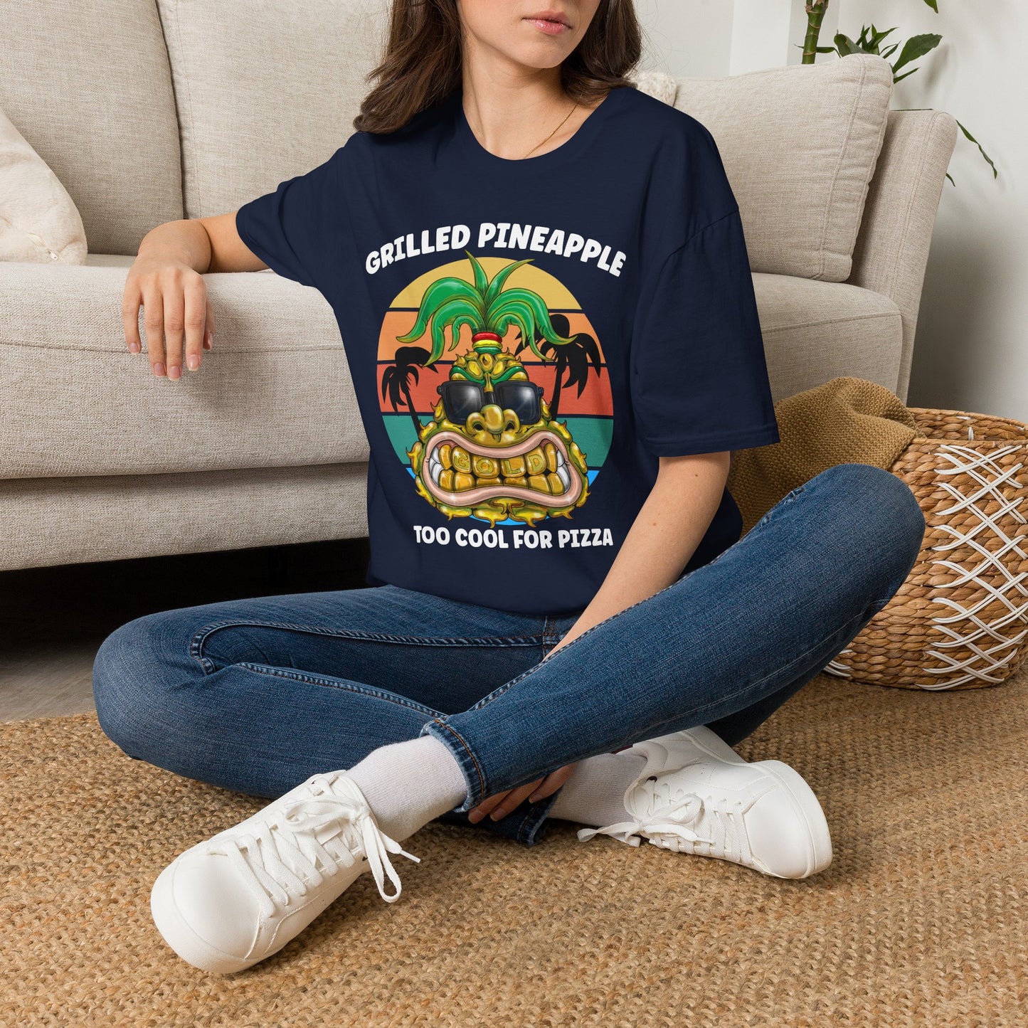 Grilled Pineapple T-Shirt — Retro Tropical Pizza Vibes