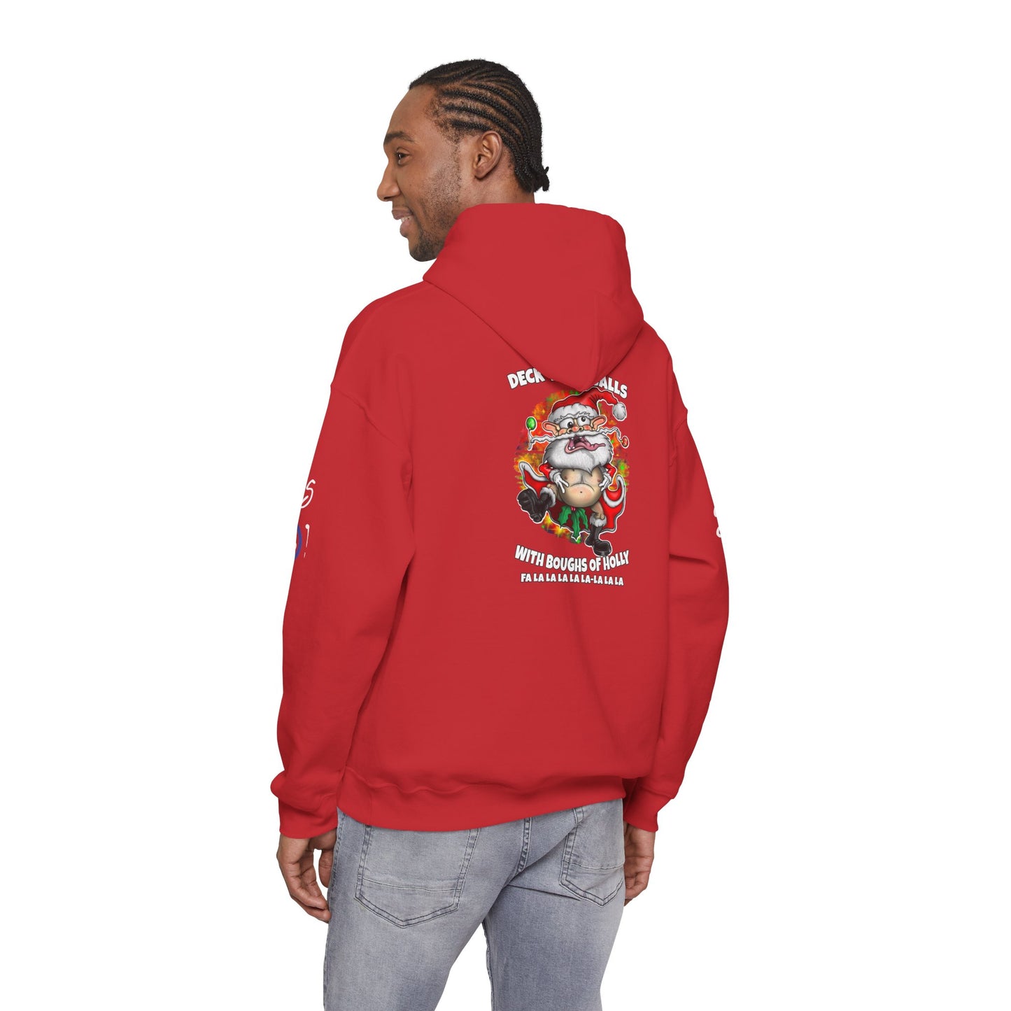Christmas Crazy Santa Hoodie — “Deck Your Balls” Funny Holiday Pullover