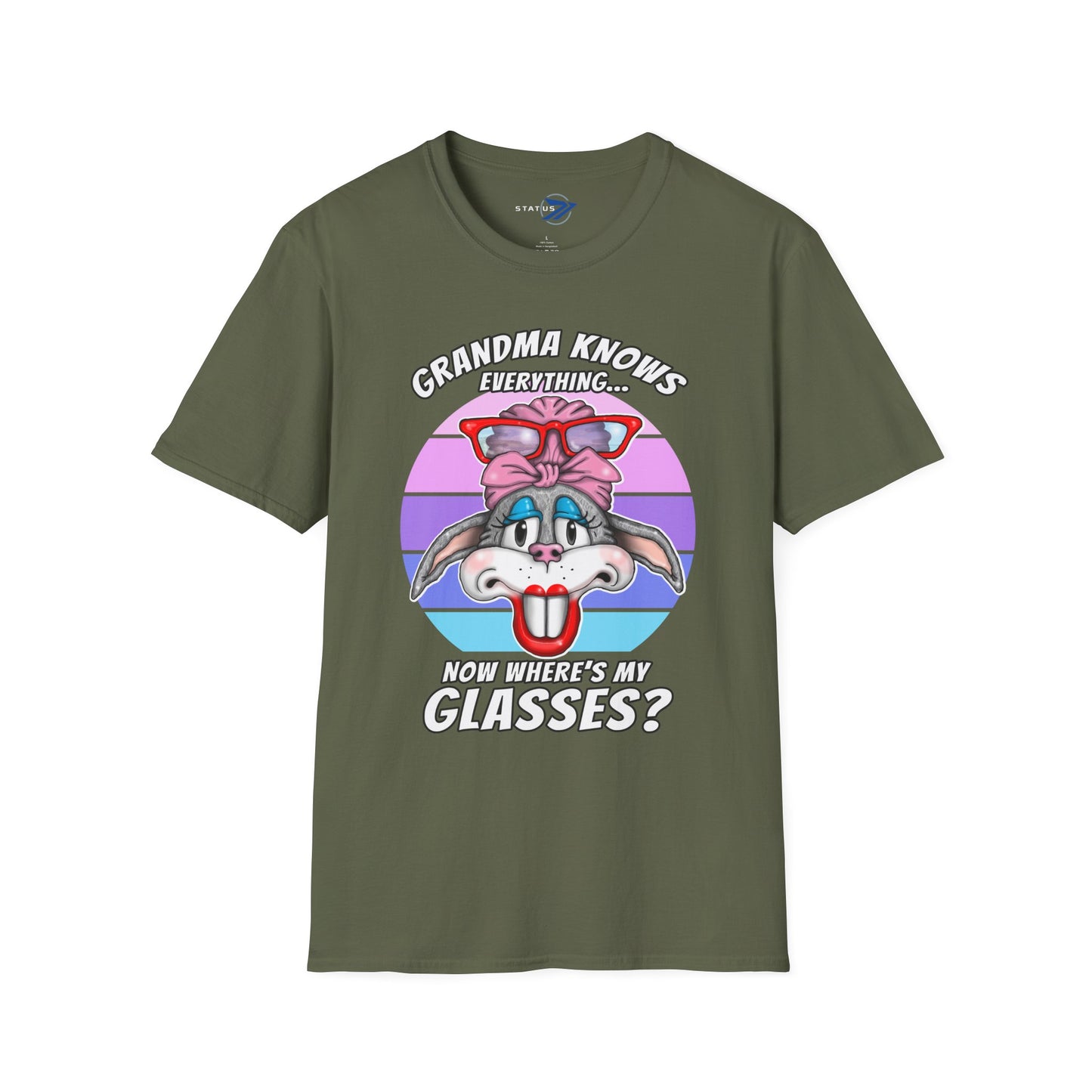 Grandma Knows Everything T-Shirt — Cute Bunny 'Now Where's My Glasses?' Gift