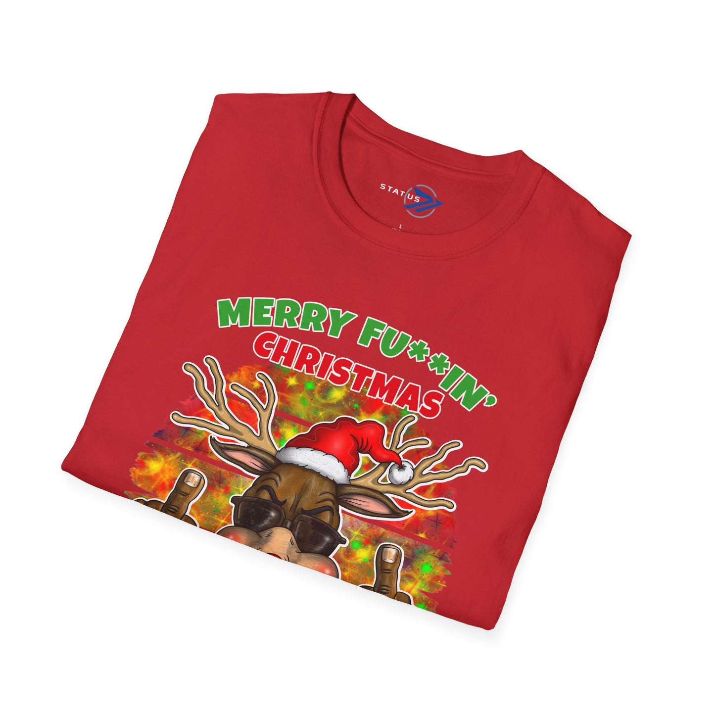 Rude-olph Christmas T-Shirt – Merry F***in' Christmas Funny Reindeer Tee