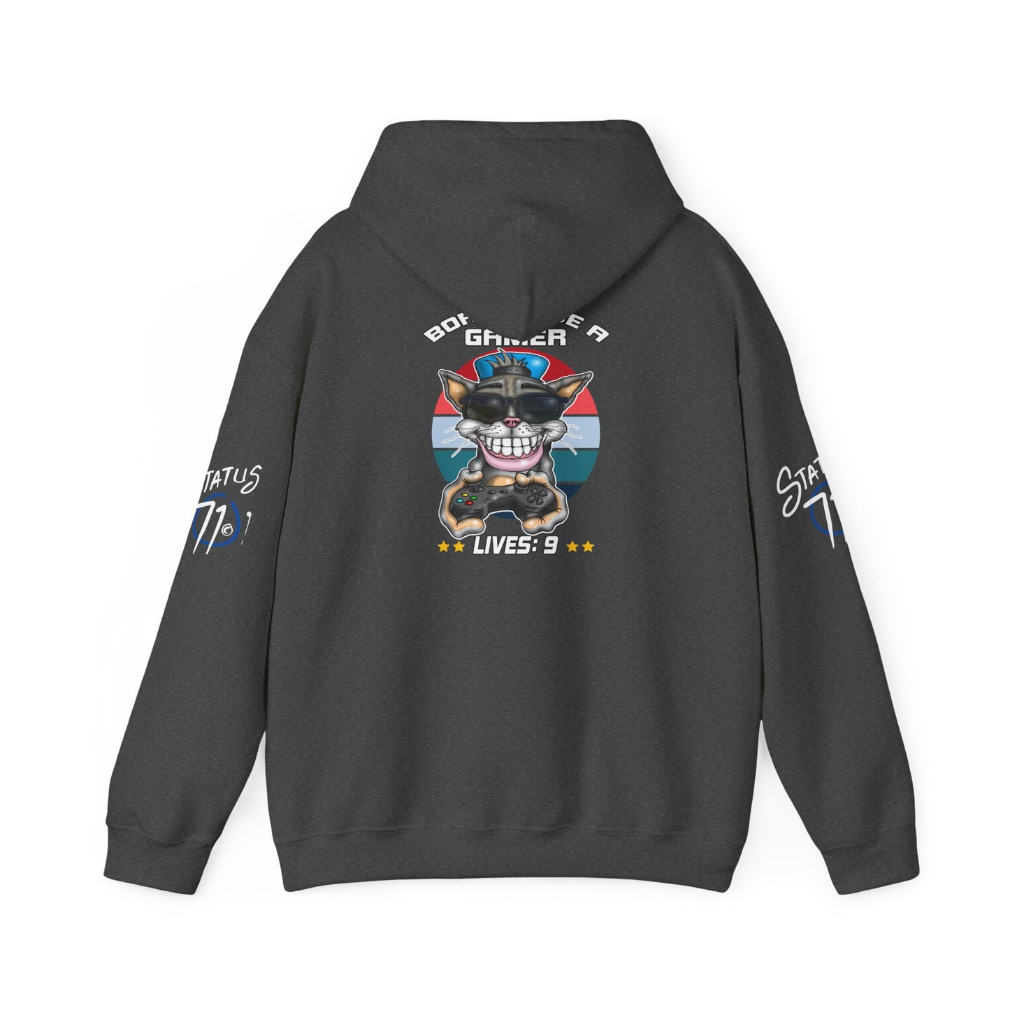 Gamer Cat Hoodie — Funny Gamer Cat Design on Back