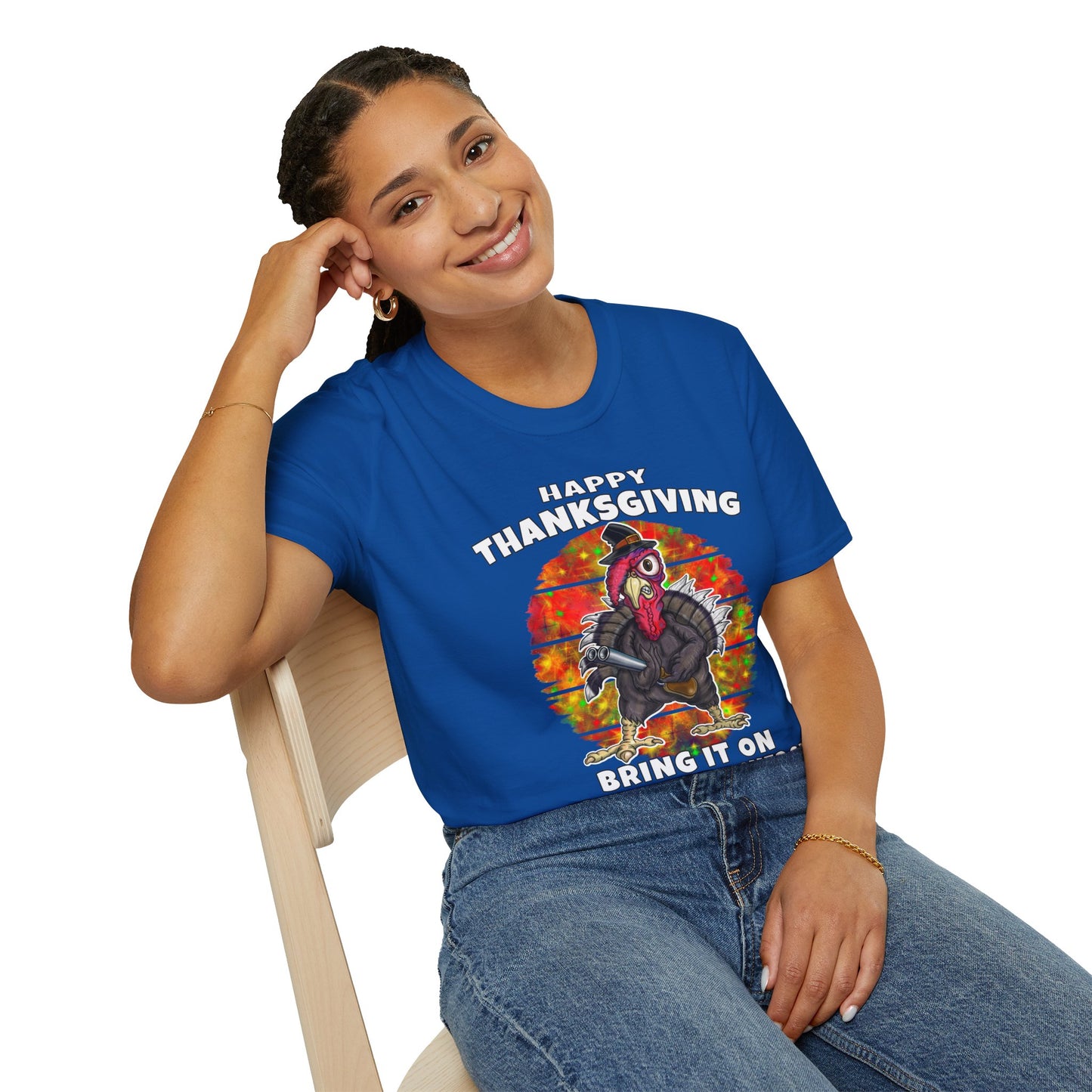 Thanksgiving Turkey T-Shirt - "Happy Thanksgiving Bring It On Mother Pluckers!"