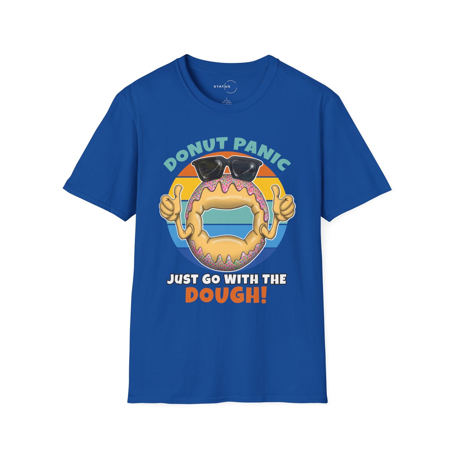 Donut Panic T-Shirt — "Just Go With The Dough" Funny Bakery Graphic Tee