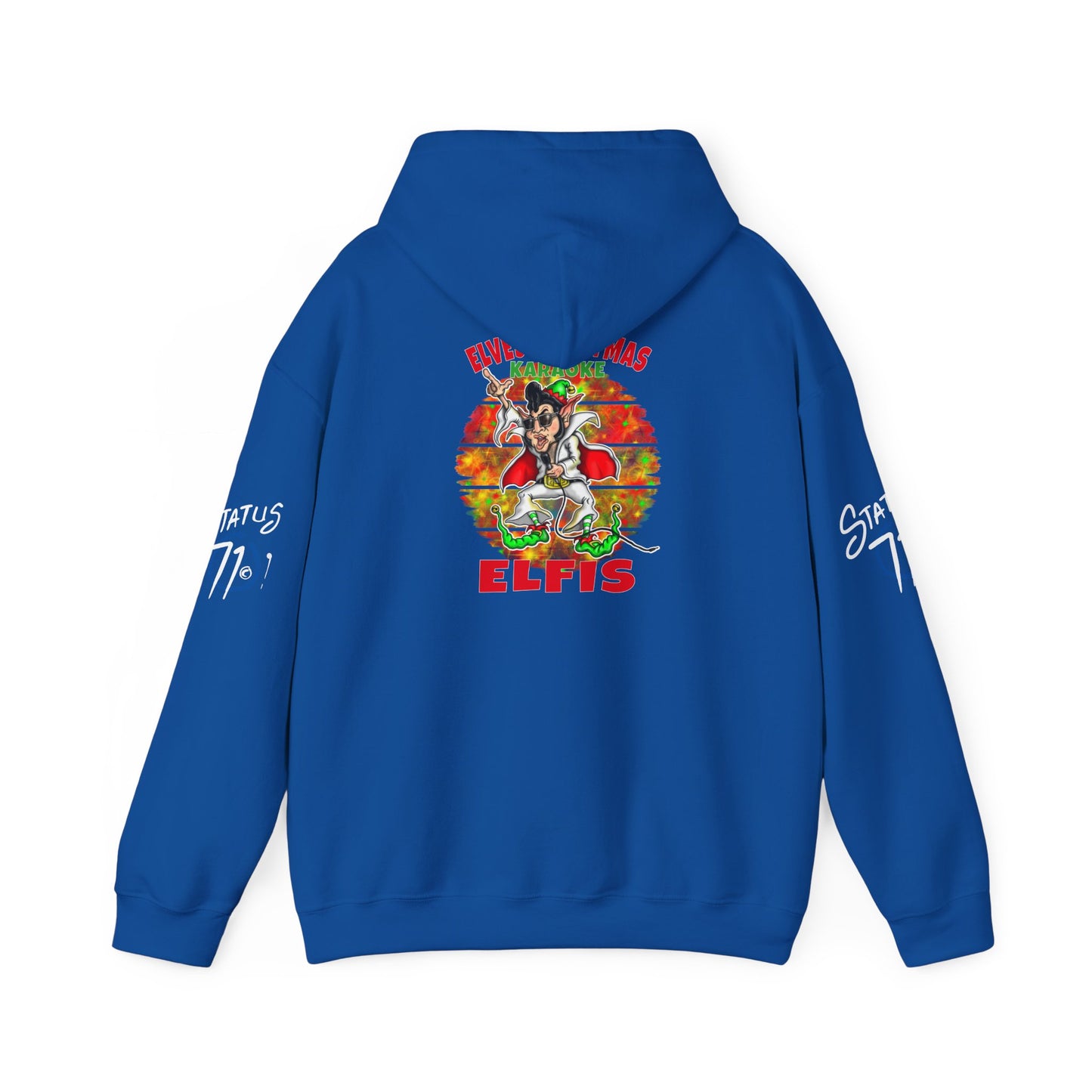 Christmas Elfis rock 'n' roll Elf Hoodie — “Elves karaoke party” Funny Holiday Pullover