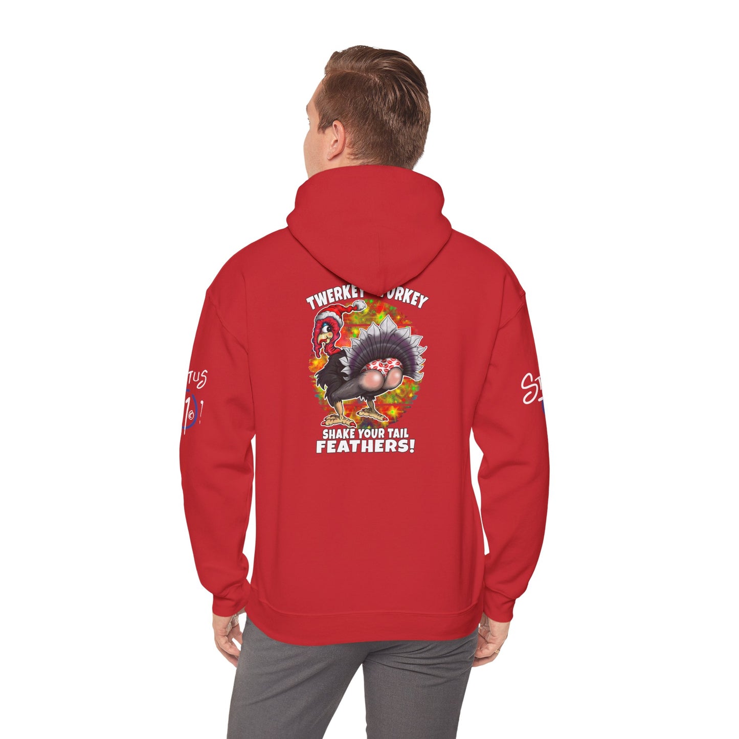 Christmas Twerking Turkey Hoodie — “Shake Tail Feathers” Funny Holiday Pullover