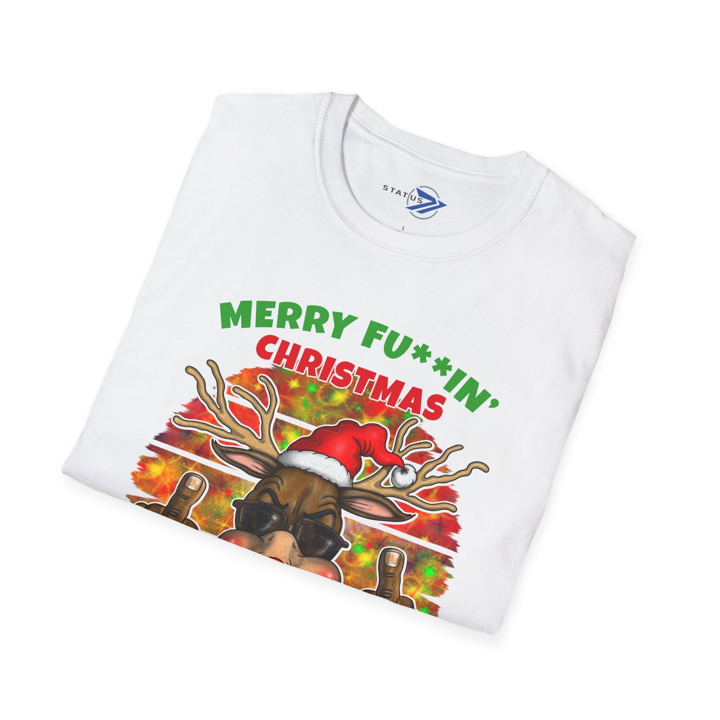Rude-olph Christmas T-Shirt – Merry F***in' Christmas Funny Reindeer Tee