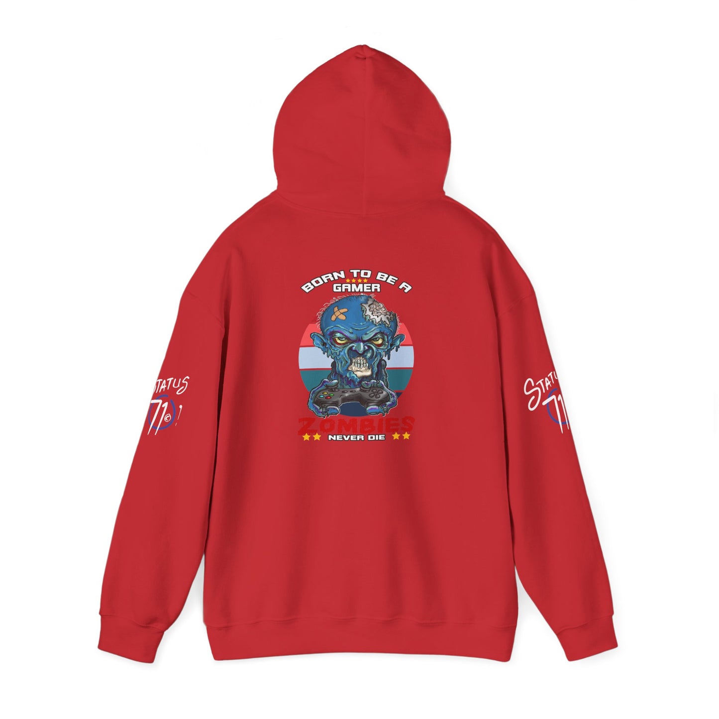 Funny Zombie Gaming Hoodie — Back Graphic Gaming Zombie Design