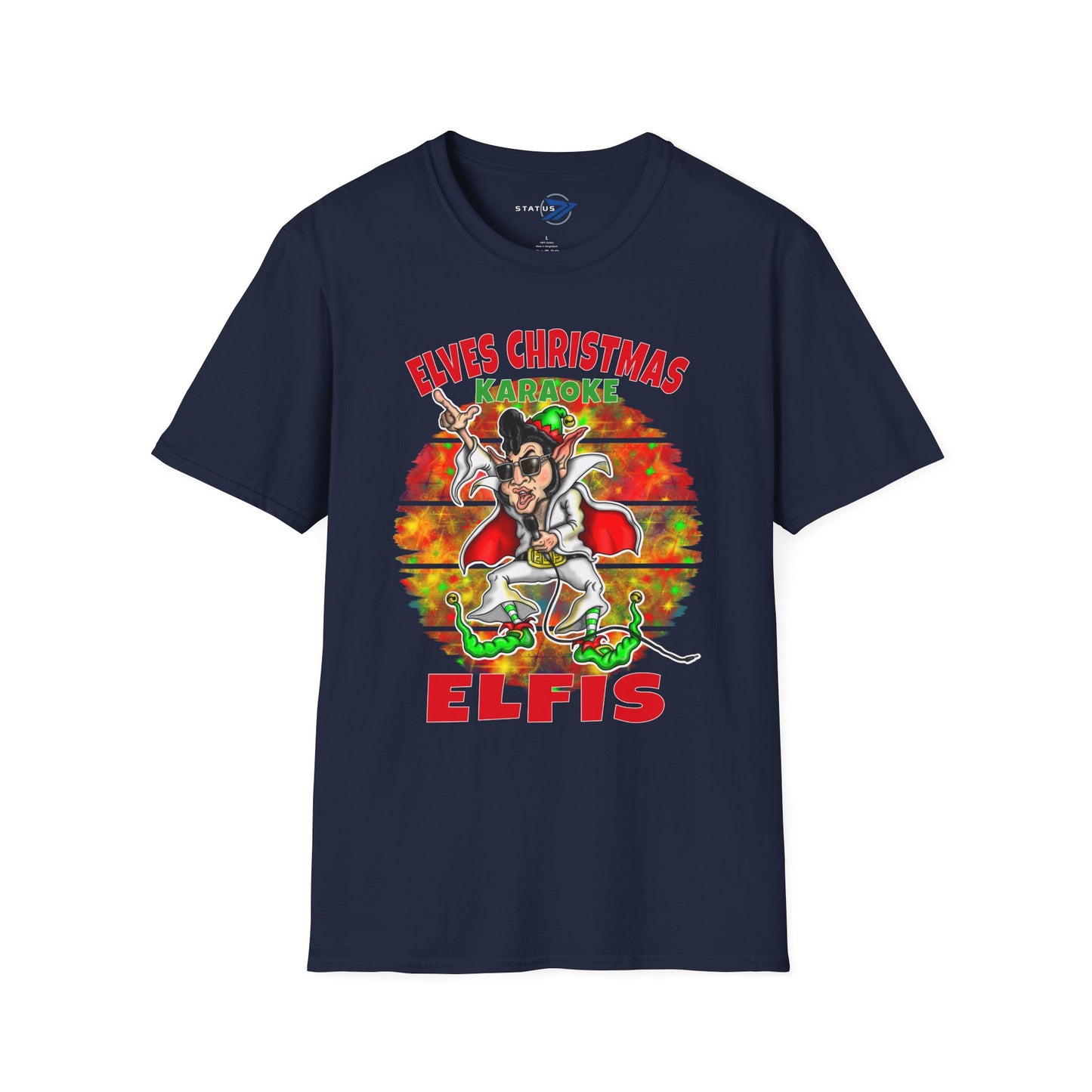 Elfis Christmas T-Shirt — 'Elves Christmas Karaoke' Retro Holiday Tee