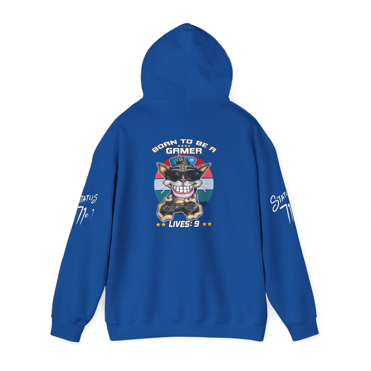 Gamer Cat Hoodie — Funny Gamer Cat Design on Back